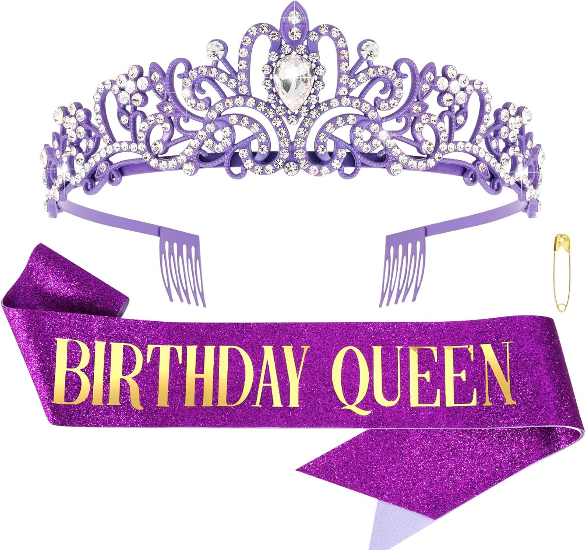 COCIDE Birthday Sash for Women Happy Birthday Crown Tiaras for Women Queen Princess Headband for Party Purple & Gold Decoration Girl Sahes Hair Accessories Favors Gift COCIDE Birthday Sash for Women Happy Birthday Crown Tiaras for Women Queen Princess Headband for Party Purple & Gold Decoration Girl Sahes Hair Accessories Favors Gift