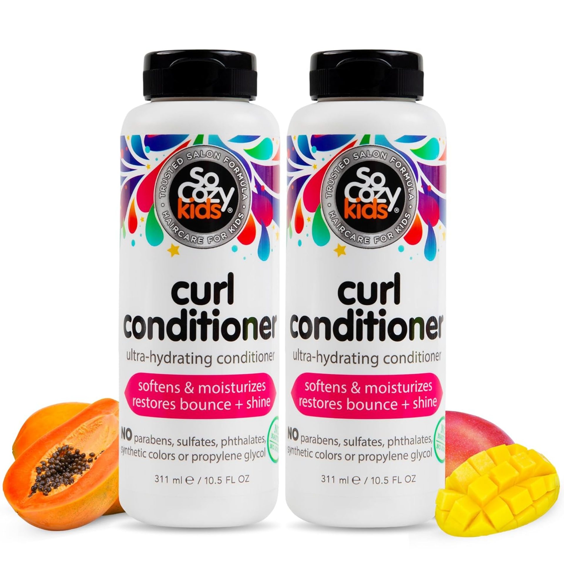 SoCozy Curl Conditioner for Kids Curly Hair (10.5 Fl Oz, Pack of 2) Helps Soften Dry & Unruly Curls, Hair Conditioner & Detangler with Mango Seed Butter, Rice Protein & Papaya Extract, Paraben Free SoCozy Curl Conditioner for Kids Curly Hair (10.5 Fl Oz, Pack of 2) Helps Soften Dry & Unruly Curls, Hair Conditioner & Detangler with Mango Seed Butter, Rice Protein & Papaya Extract, Paraben Free