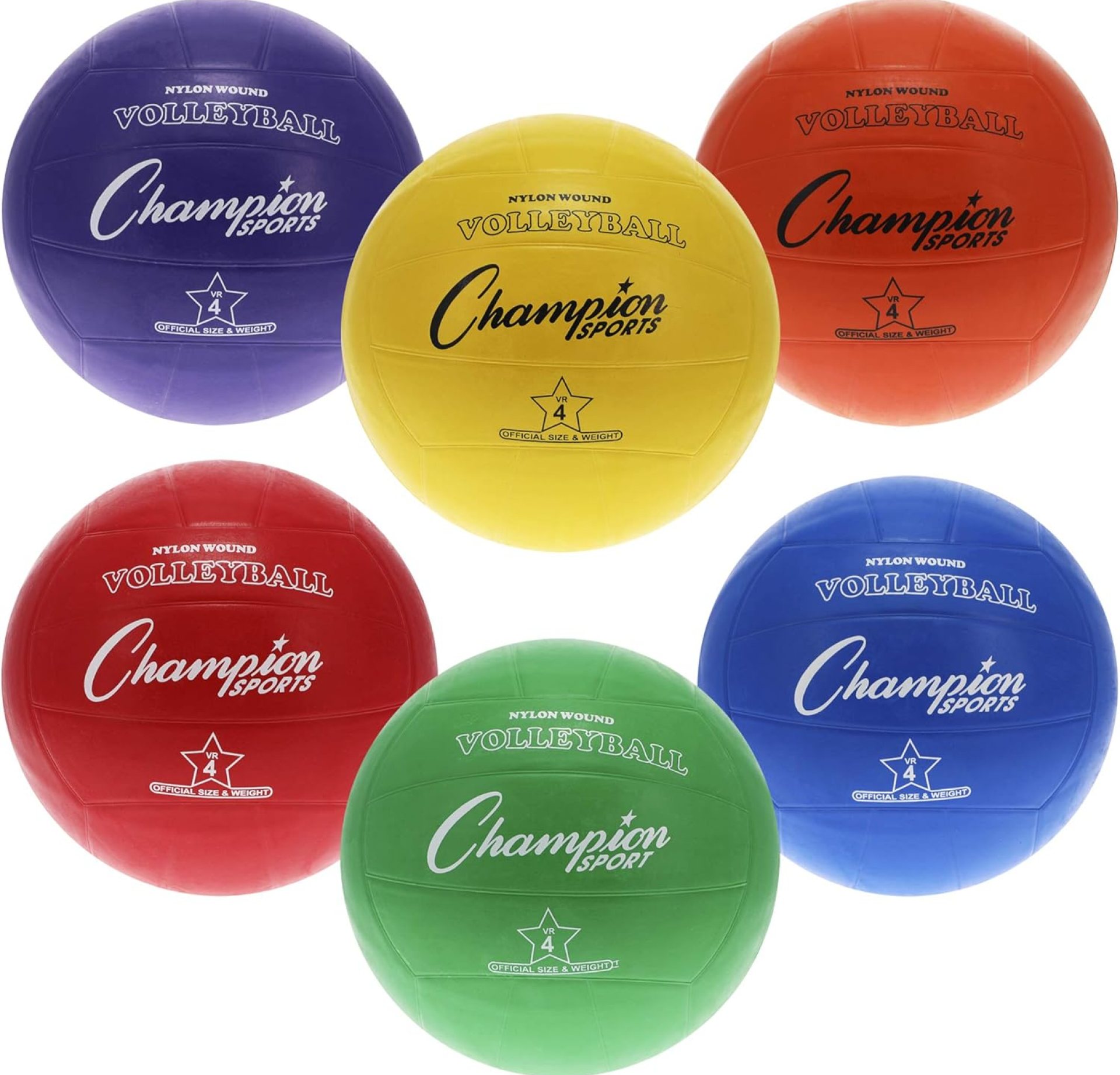 Champion Sports Rubber Volleyball, Official Size, for Indoor and Outdoor Use – Durable, Regulation Volleyballs for Beginners, Competitive, Recreational Play – Mutiple Styles Champion Sports Rubber Volleyball, Official Size, for Indoor and Outdoor Use – Durable, Regulation Volleyballs for Beginners, Competitive, Recreational Play – Mutiple Styles