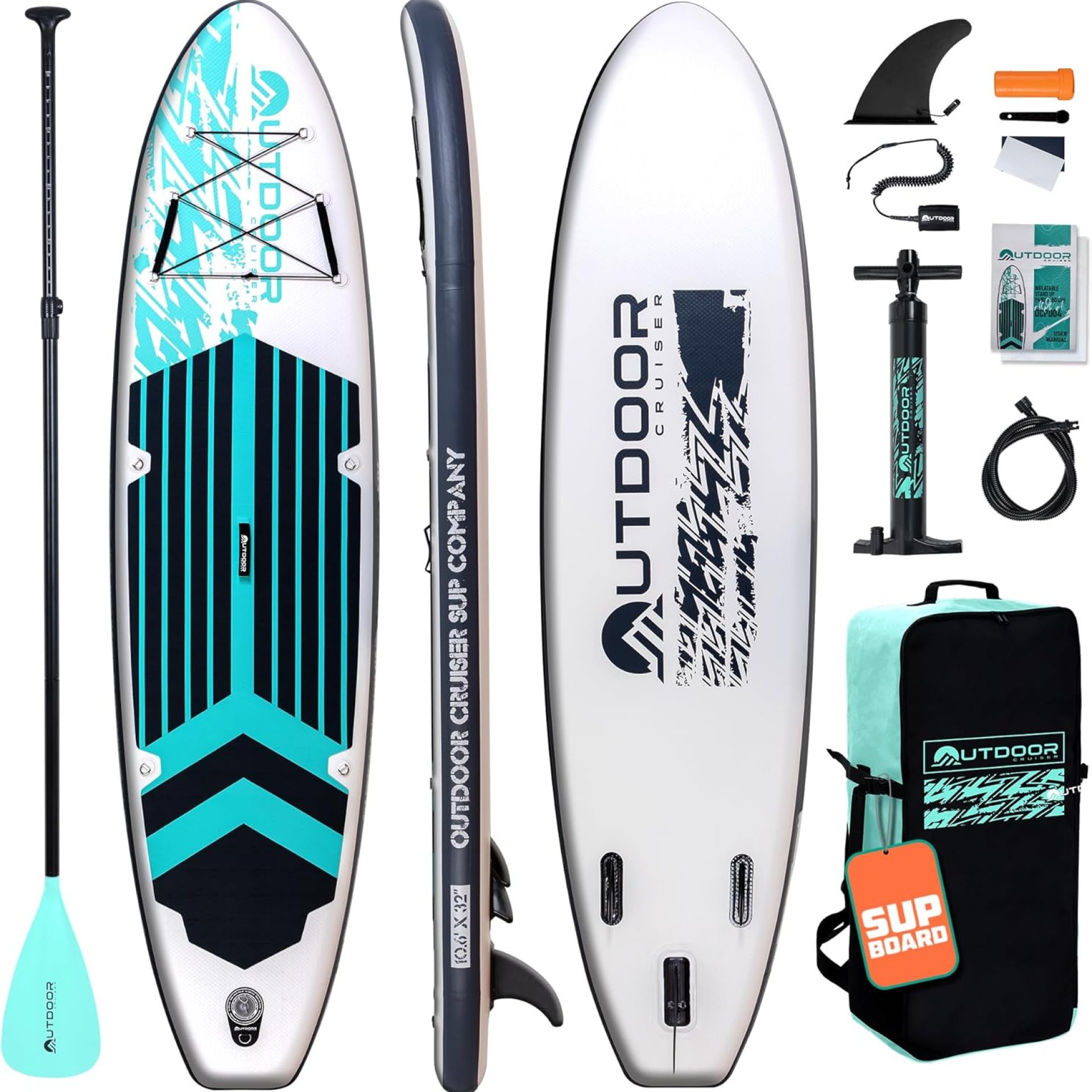 OutdoorCrusier Ultra-Portable Inflatable Stand-Up Paddle Board, Lightweight & Stable with Non-Slip Design, Complete SUP Accessories, Durable Drop-Stitch Material OutdoorCrusier Ultra-Portable Inflatable Stand-Up Paddle Board, Lightweight & Stable with Non-Slip Design, Complete SUP Accessories, Durable Drop-Stitch Material