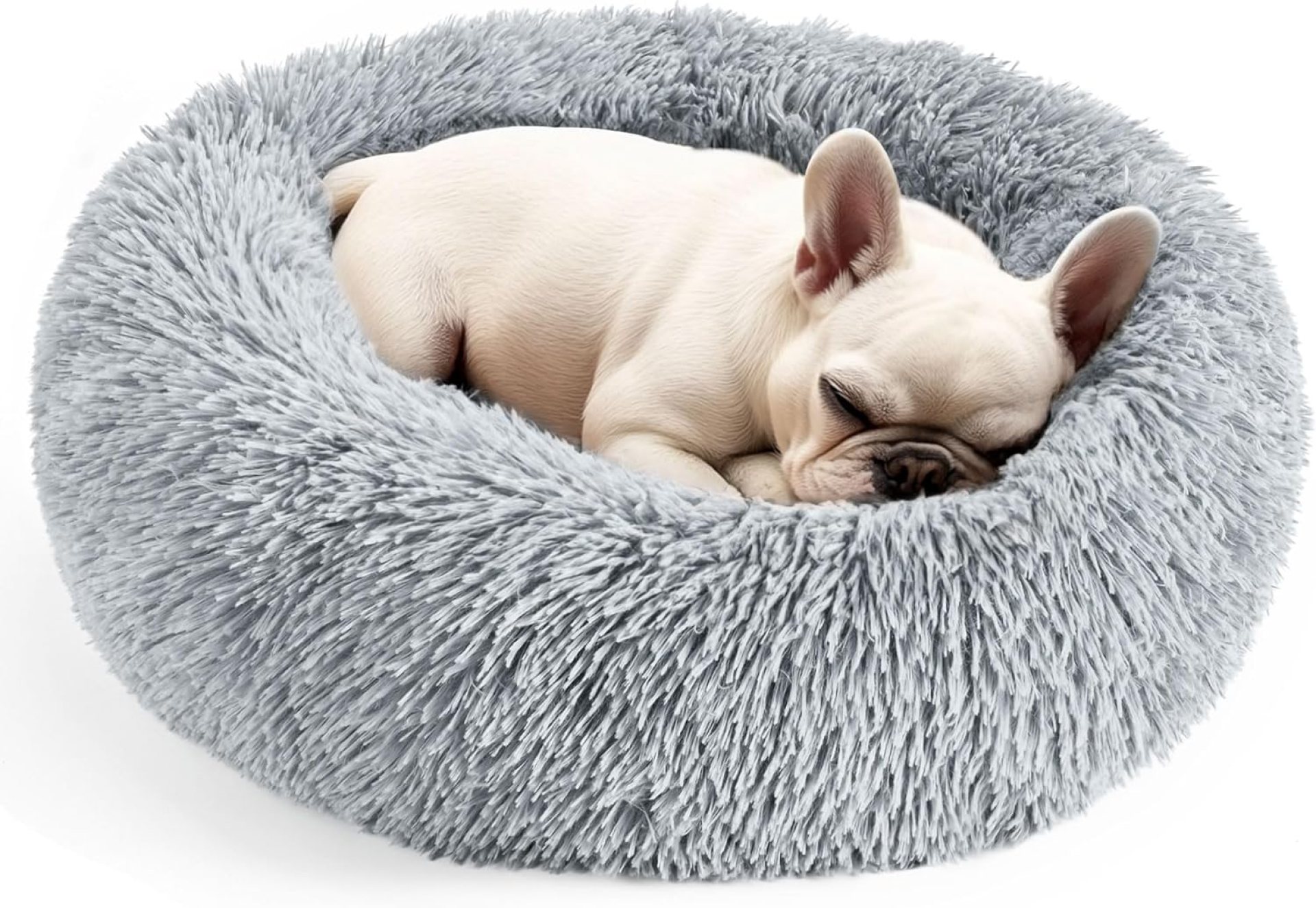 Hoewina Round Fluffy Pet Bed – Donut Bed for Puppies and Kittens, 20in for Indoor Dogs and Cats (Light Grey)ort Render Hoewina Round Fluffy Pet Bed – Donut Bed for Puppies and Kittens, 20in for Indoor Dogs and Cats (Light Grey)ort Render
