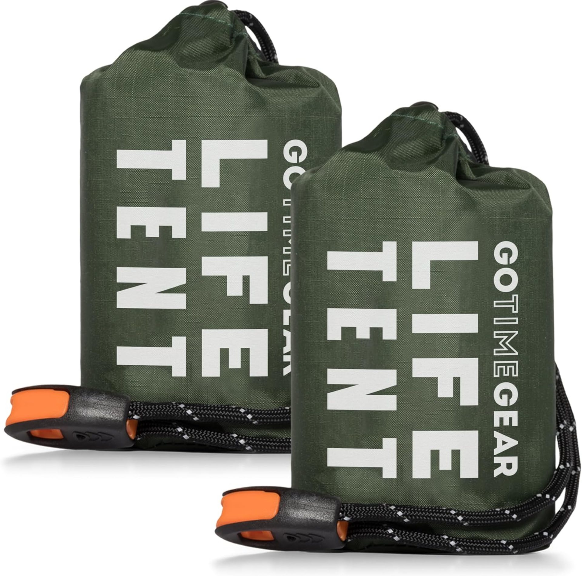 Go Time Gear Survival Life Tent • 2 Person Mylar Emergency Shelter Tube Tent + Paracord • All-Weather Protection for Camping, Hiking, & Survival Kits • Includes Emergency Whistle Go Time Gear Survival Life Tent • 2 Person Mylar Emergency Shelter Tube Tent + Paracord • All-Weather Protection for Camping, Hiking, & Survival Kits • Includes Emergency Whistle
