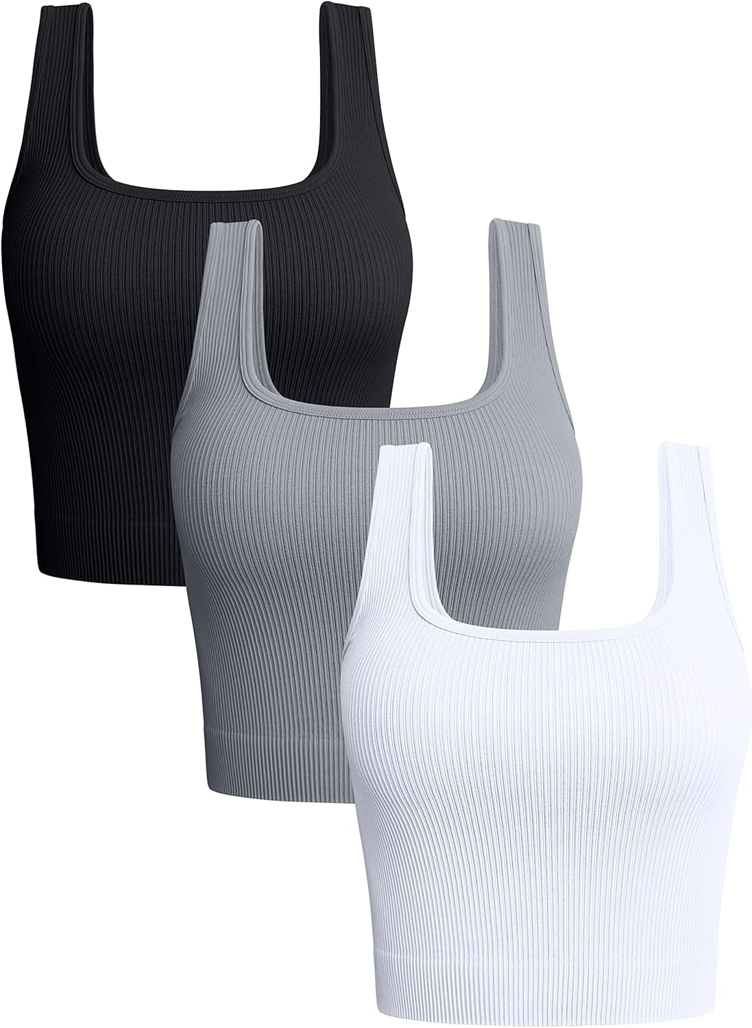 OQQ Women’s 3 Piece Tank Tops Ribbed Seamless Workout Exercise Shirts 2025 Summer Basic Camis OQQ Women’s 3 Piece Tank Tops Ribbed Seamless Workout Exercise Shirts 2025 Summer Basic Camis