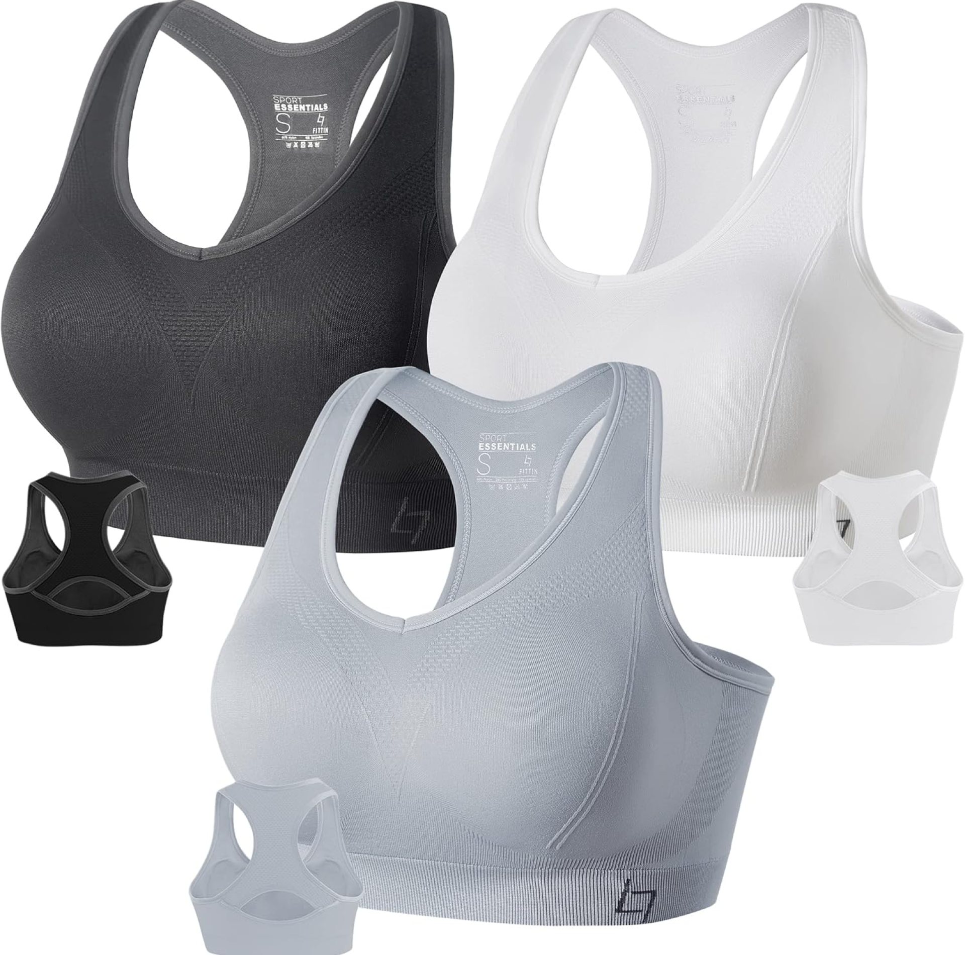 FITTIN Racerback Sports Bras for Women – Padded Seamless Support Bra for Yoga Gym Workout Fitness FITTIN Racerback Sports Bras for Women – Padded Seamless Support Bra for Yoga Gym Workout Fitness