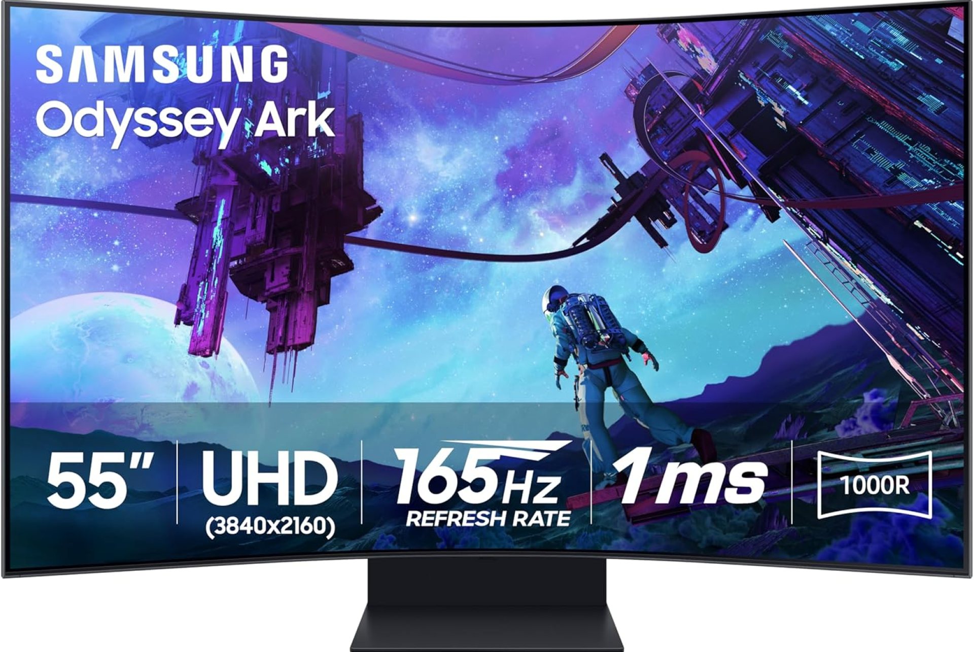 SAMSUNG 55″ Odyssey Ark 2nd Gen 4K UHD 1000R Curved Gaming Monitor, 165Hz, 1ms, 4 Input Multi View, Quantum Mini-LED, AMD FreeSync Premium Pro, HDR 10+, Height Adjustable Screen, LS55CG970NNXGO, 2023 SAMSUNG 55″ Odyssey Ark 2nd Gen 4K UHD 1000R Curved Gaming Monitor, 165Hz, 1ms, 4 Input Multi View, Quantum Mini-LED, AMD FreeSync Premium Pro, HDR 10+, Height Adjustable Screen, LS55CG970NNXGO, 2023