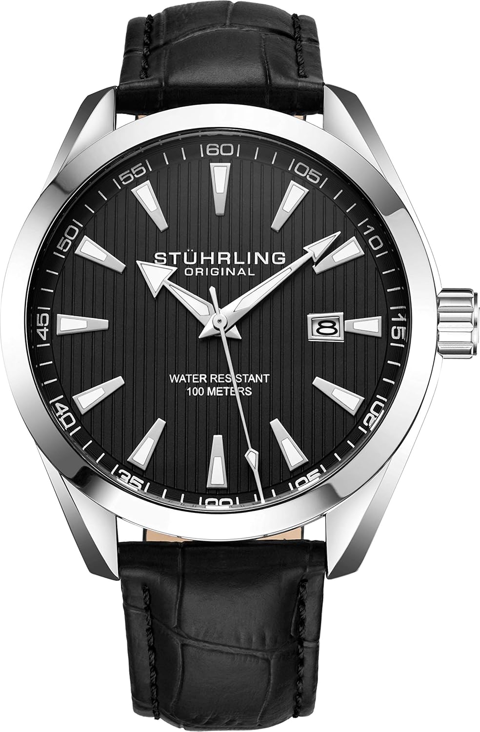 Stuhrling Original Dress Watch for Men Analog Dial with Date Calfskin Leather Band Stuhrling Original Dress Watch for Men Analog Dial with Date Calfskin Leather Band