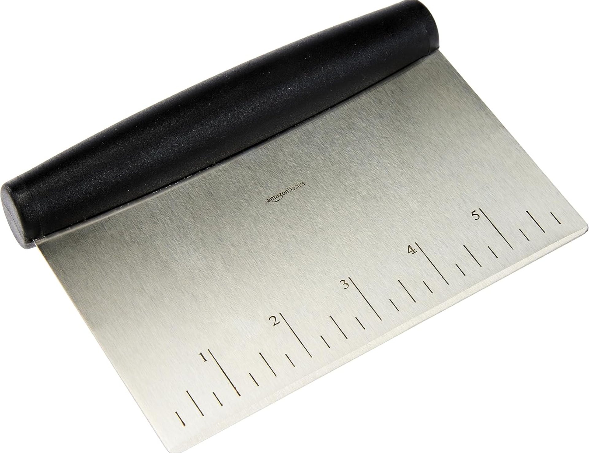Amazon Basics Multi-Purpose Stainless Steel Scraper/Chopper with Contoured Grip, 6.1 inch, Black, Silver Amazon Basics Multi-Purpose Stainless Steel Scraper/Chopper with Contoured Grip, 6.1 inch, Black, Silver