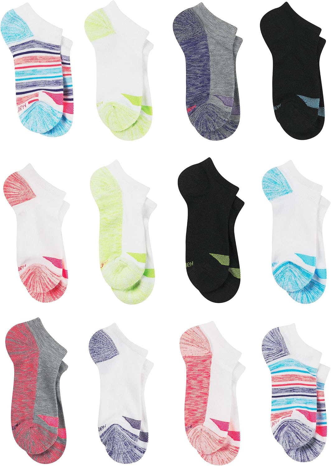Hanes Girls’ Cool Comfort Ankle, 12-Pair Pack Fashion Liner Socks Hanes Girls’ Cool Comfort Ankle, 12-Pair Pack Fashion Liner Socks