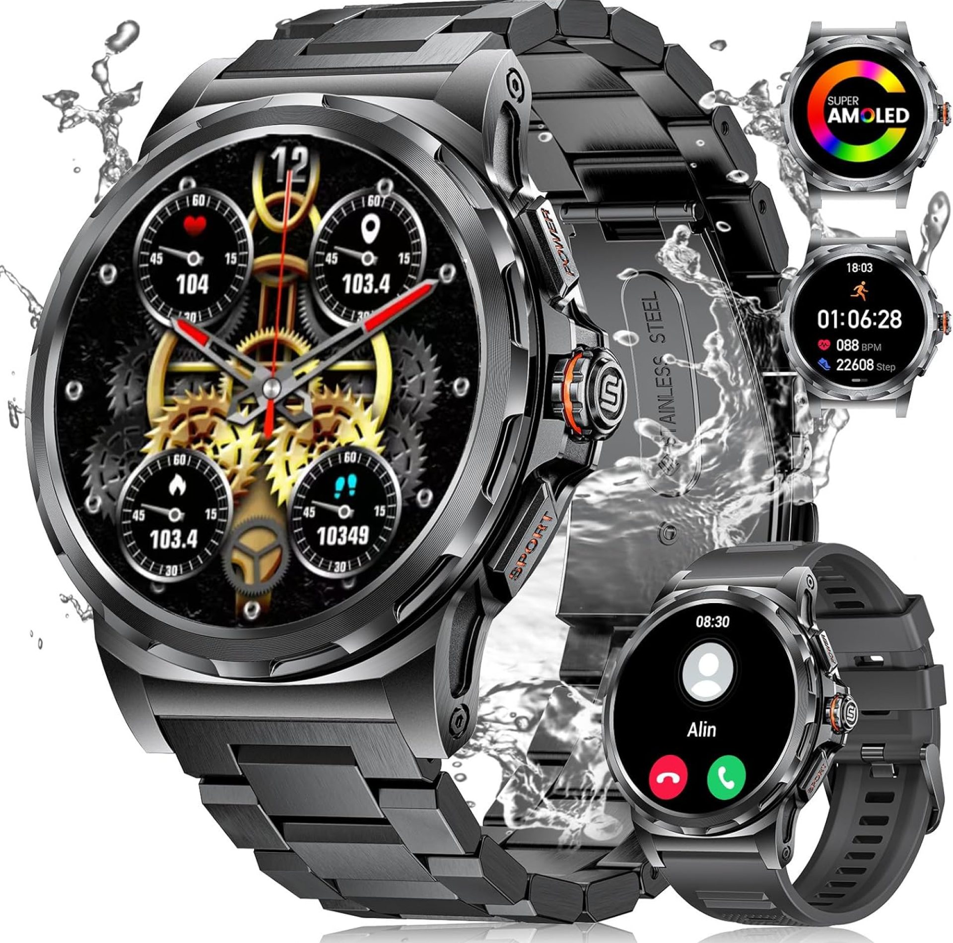 LIGE Military Smart Watch for Men(Answer/Make Call),1.43″ HD AMOLED Rugged Smartwatch for iPhone Android Phone,Fitness Watch,Black Sport Watch with 120+ Sport Modes/5ATM Waterproof/Heart Rate LIGE Military Smart Watch for Men(Answer/Make Call),1.43″ HD AMOLED Rugged Smartwatch for iPhone Android Phone,Fitness Watch,Black Sport Watch with 120+ Sport Modes/5ATM Waterproof/Heart Rate