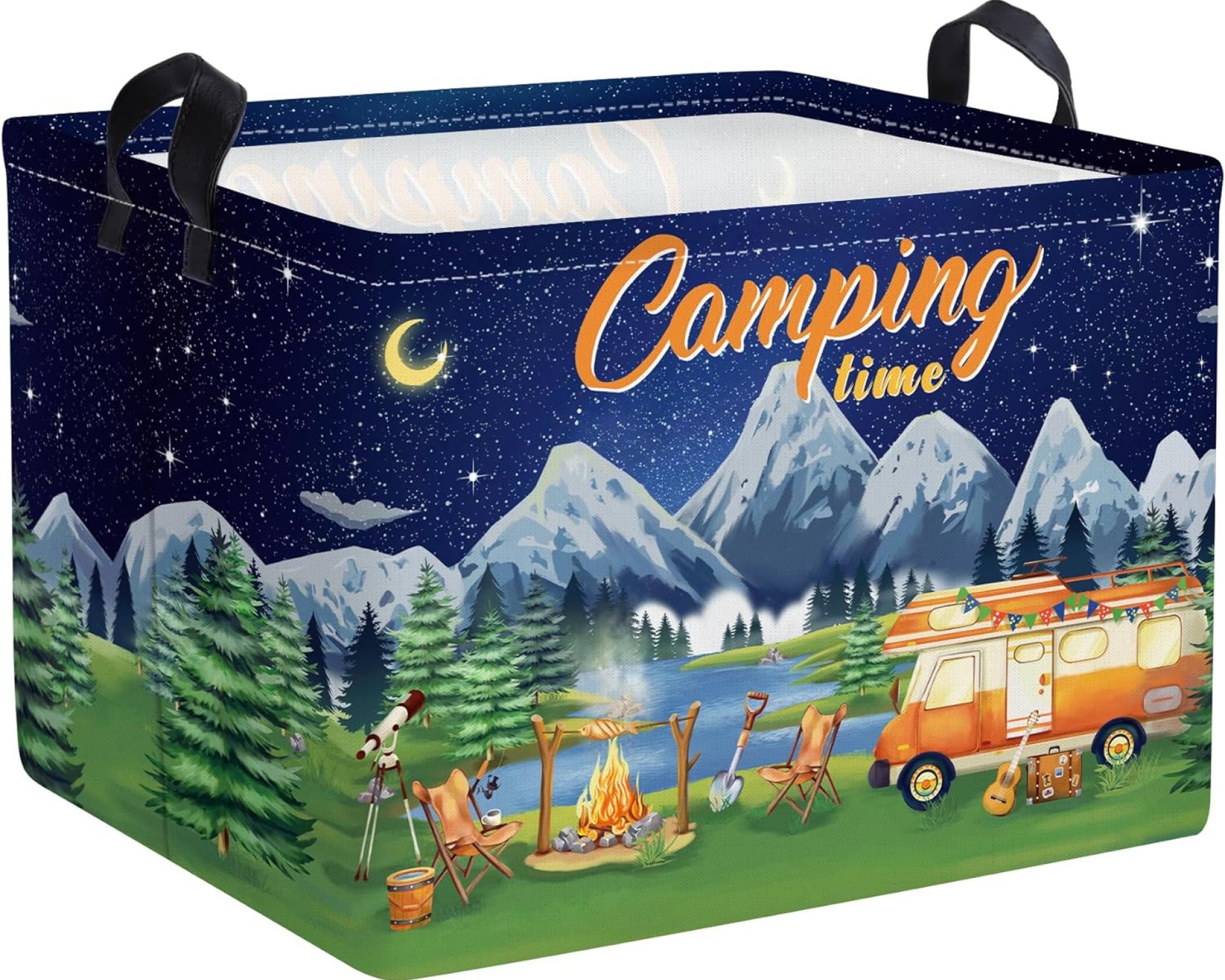Clastyle Black Night Camping Storage Basket Clothes Toy Tool Food Picnic Basket Outdoor Beach Pool Towel Basket Rectangle Moutain Lake Fir Tree Caravan Bin Clastyle Black Night Camping Storage Basket Clothes Toy Tool Food Picnic Basket Outdoor Beach Pool Towel Basket Rectangle Moutain Lake Fir Tree Caravan Bin