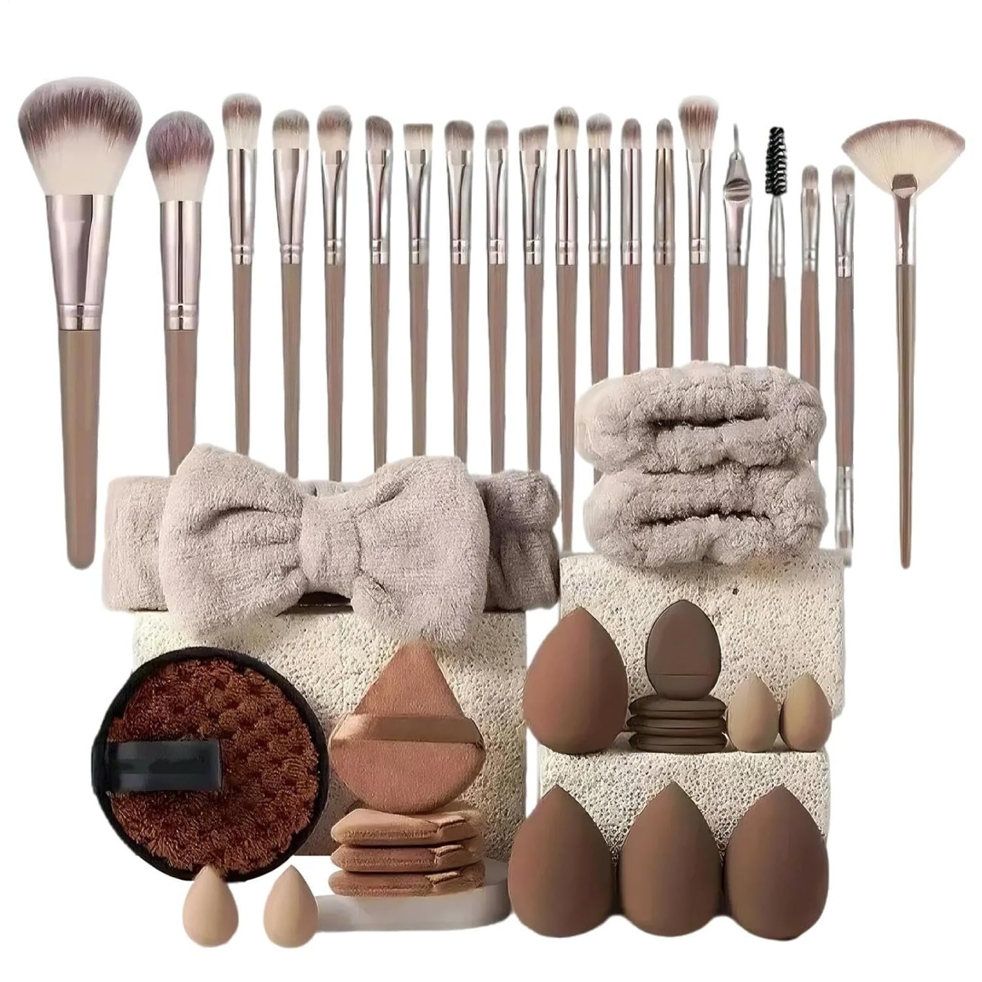 40 Pieces Makeup Brushes and Sponges Set, Multi-functional Makeup Brush Set, Makeup Tools with Face Wash and Makeup Tools, Beauty Tools Accessories for Different Skin Types and Makeup Needs 40 Pieces Makeup Brushes and Sponges Set, Multi-functional Makeup Brush Set, Makeup Tools with Face Wash and Makeup Tools, Beauty Tools Accessories for Different Skin Types and Makeup Needs