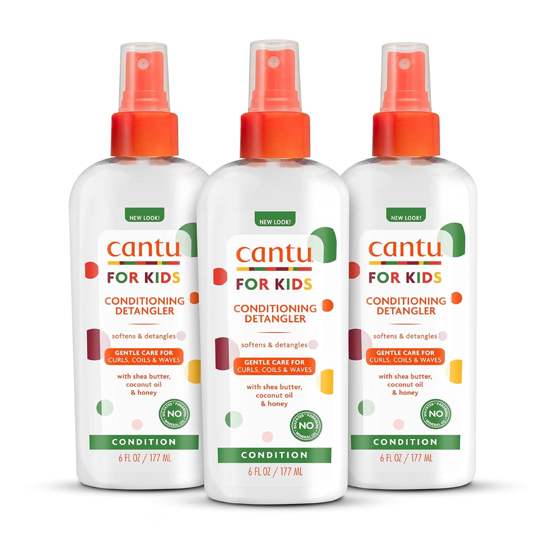 Cantu Care for Kids Paraben & Sulfate-free Conditioning Detangler with Shea Butter, 6 fl oz (Pack of 3) Cantu Care for Kids Paraben & Sulfate-free Conditioning Detangler with Shea Butter, 6 fl oz (Pack of 3)