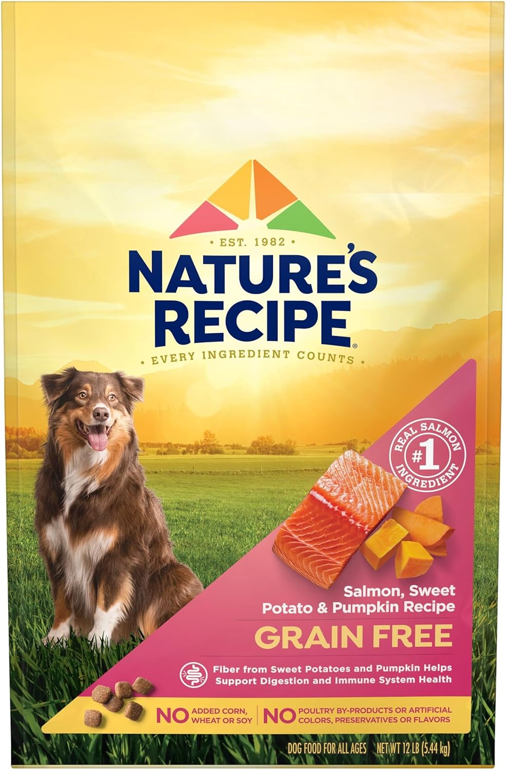 Nature’s Recipe Grain Free Salmon, Sweet Potato & Pumpkin Recipe Dry Dog Food, 12 lb. Bag Nature’s Recipe Grain Free Salmon, Sweet Potato & Pumpkin Recipe Dry Dog Food, 12 lb. Bag