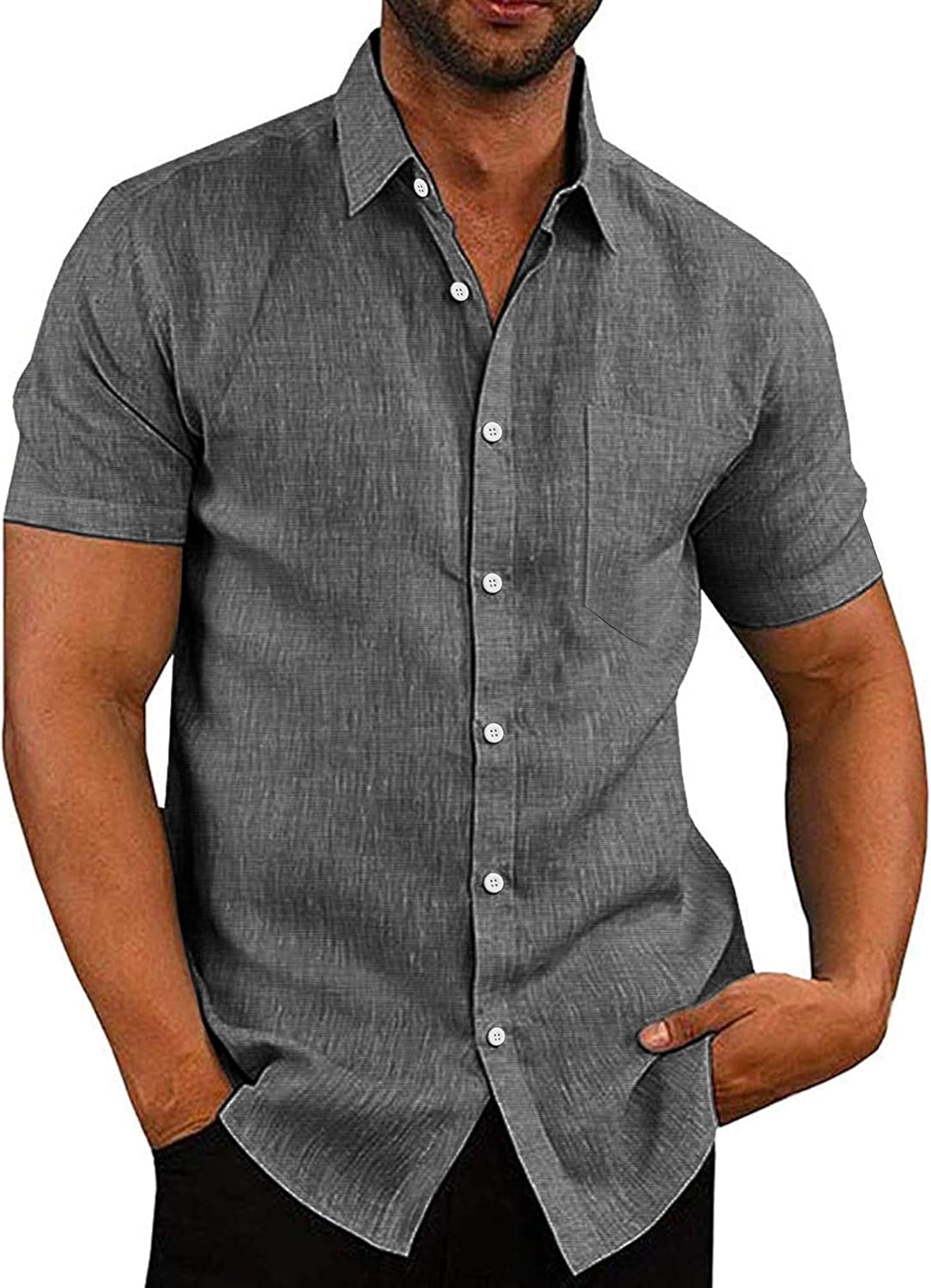 COOFANDY Men’s Casual Button Down Shirts Short Sleeve Linen Shirts Summer Beach Dress Shirt COOFANDY Men’s Casual Button Down Shirts Short Sleeve Linen Shirts Summer Beach Dress Shirt