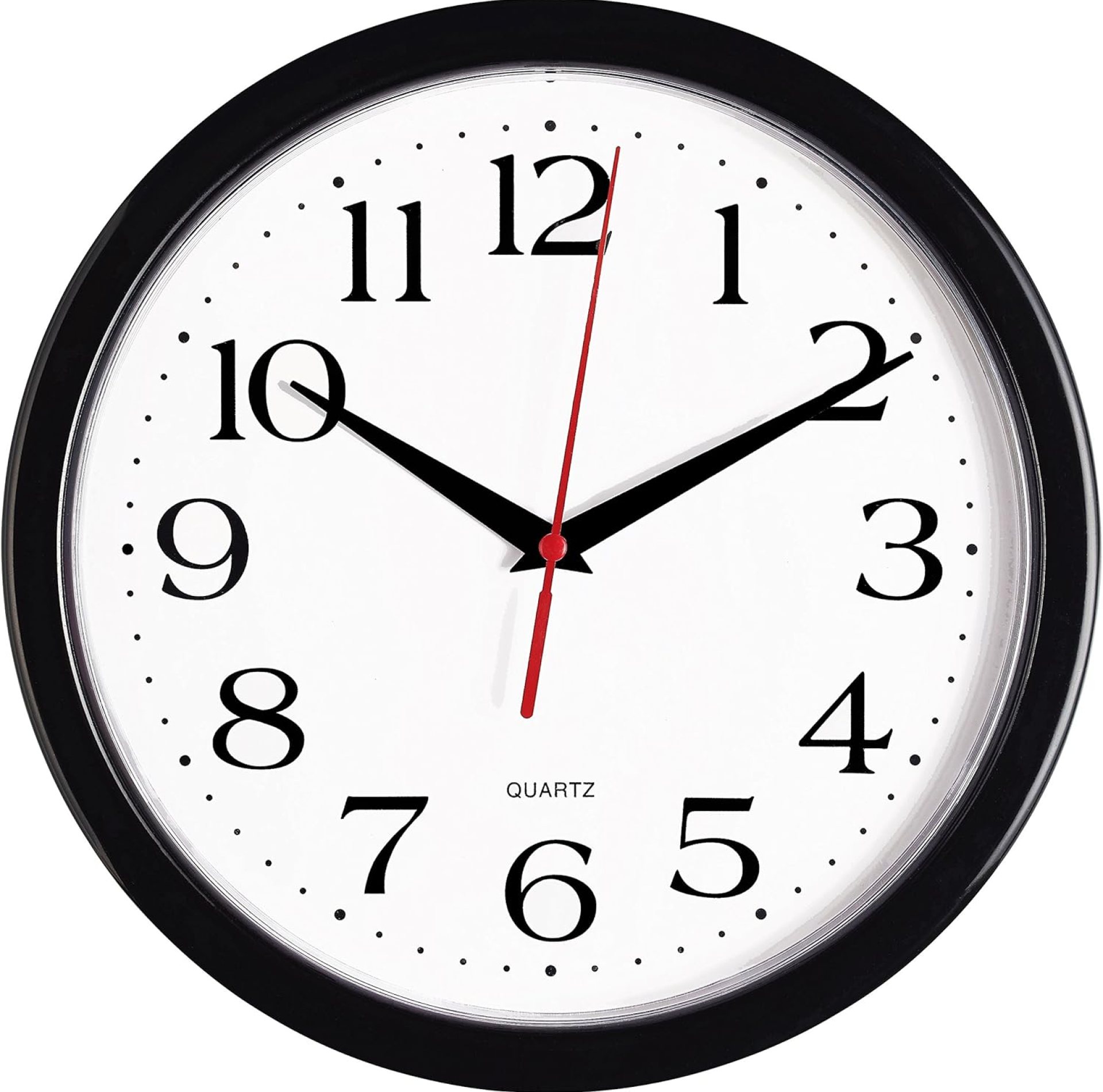 Bernhard Products Black Wall Clock Silent Non Ticking 10 Inch Quality Quartz Battery Operated Round Easy to Read Home/Office/Kitchen/Classroom/School Clock Sweep Movement Bernhard Products Black Wall Clock Silent Non Ticking 10 Inch Quality Quartz Battery Operated Round Easy to Read Home/Office/Kitchen/Classroom/School Clock Sweep Movement