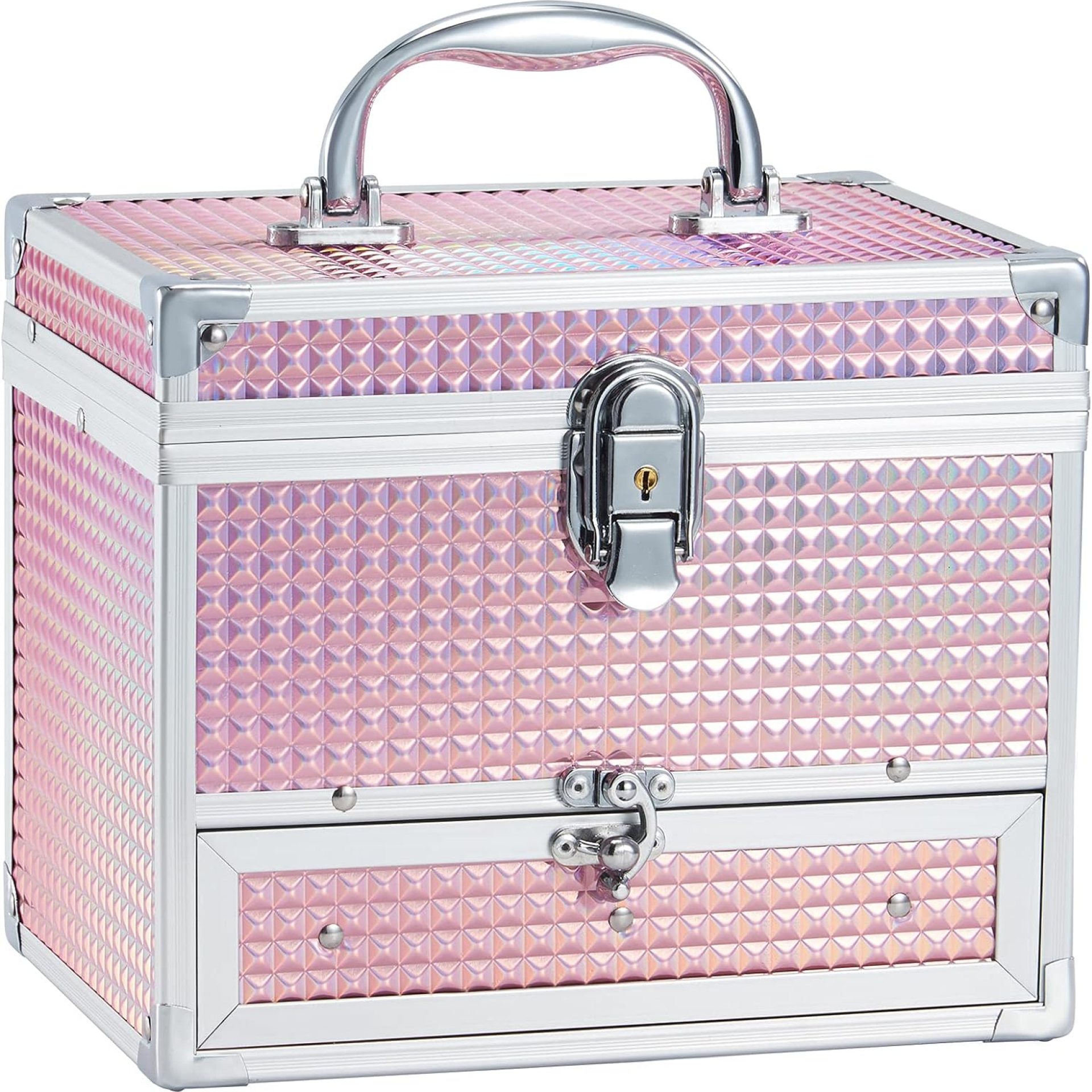 Hododou Girls Jewelry Box Organizer with Drawer & Mirror, Shiny Pink Style Lockable Storage Case for Kid or Little Girls Jewelry and Hair Accessories Hododou Girls Jewelry Box Organizer with Drawer & Mirror, Shiny Pink Style Lockable Storage Case for Kid or Little Girls Jewelry and Hair Accessories
