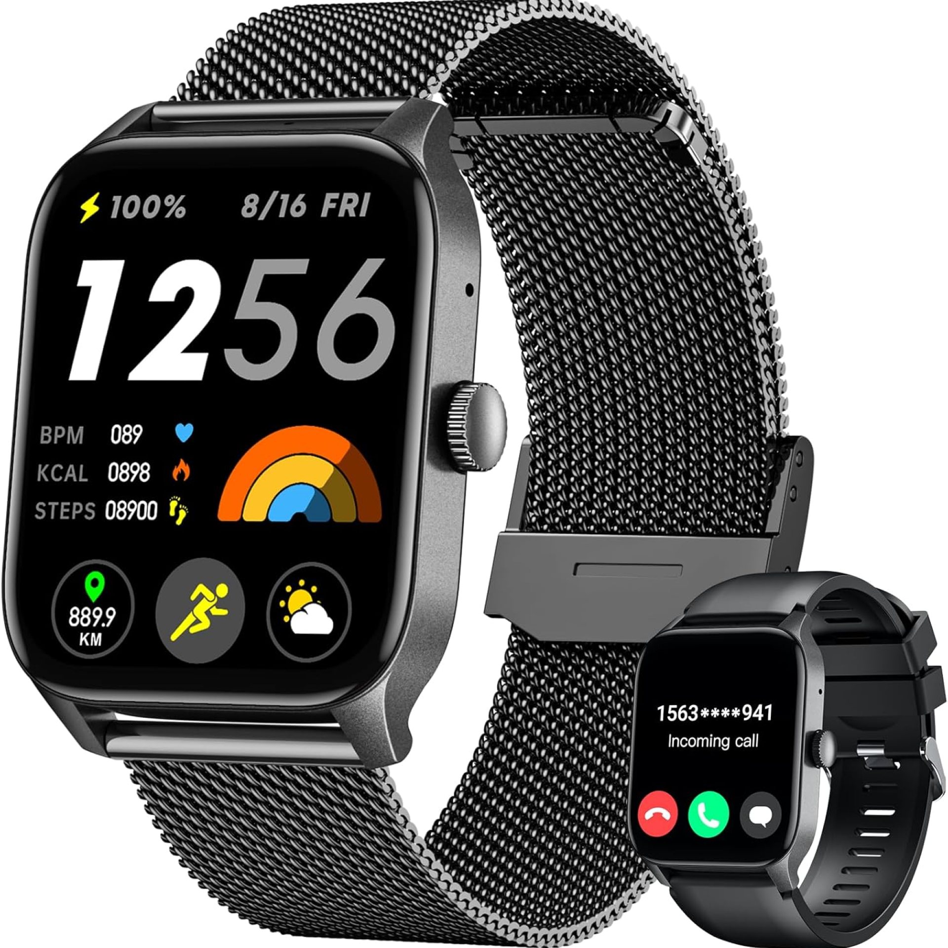 Smart Watches for Women Android iOS Phones: Black Smartwatch for Women 1.83″ Touchscreen with Answer/Make Call Waterproof Heart Rate Blood Pressure Sleep Sport Alarm Pedometer Calorie Fitness Tracker Smart Watches for Women Android iOS Phones: Black Smartwatch for Women 1.83″ Touchscreen with Answer/Make Call Waterproof Heart Rate Blood Pressure Sleep Sport Alarm Pedometer Calorie Fitness Tracker