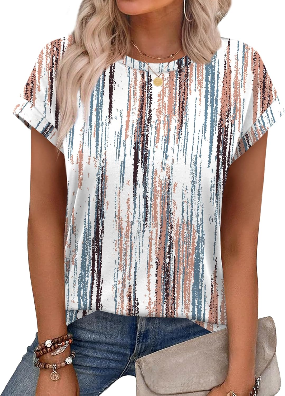 Alaroo Womens Summer Tops Short Sleeve Shirts Crew Neck Cute Trendy Tunic Blouses (S-3XL) Alaroo Womens Summer Tops Short Sleeve Shirts Crew Neck Cute Trendy Tunic Blouses (S-3XL)