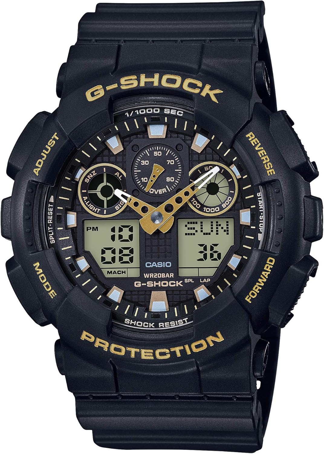 Casio Men’s G-Shock XL Series Japanese Quartz Watch with Silicone Strap, Black, 23 (Model: GA-100GBX-1A9) Casio Men’s G-Shock XL Series Japanese Quartz Watch with Silicone Strap, Black, 23 (Model: GA-100GBX-1A9)