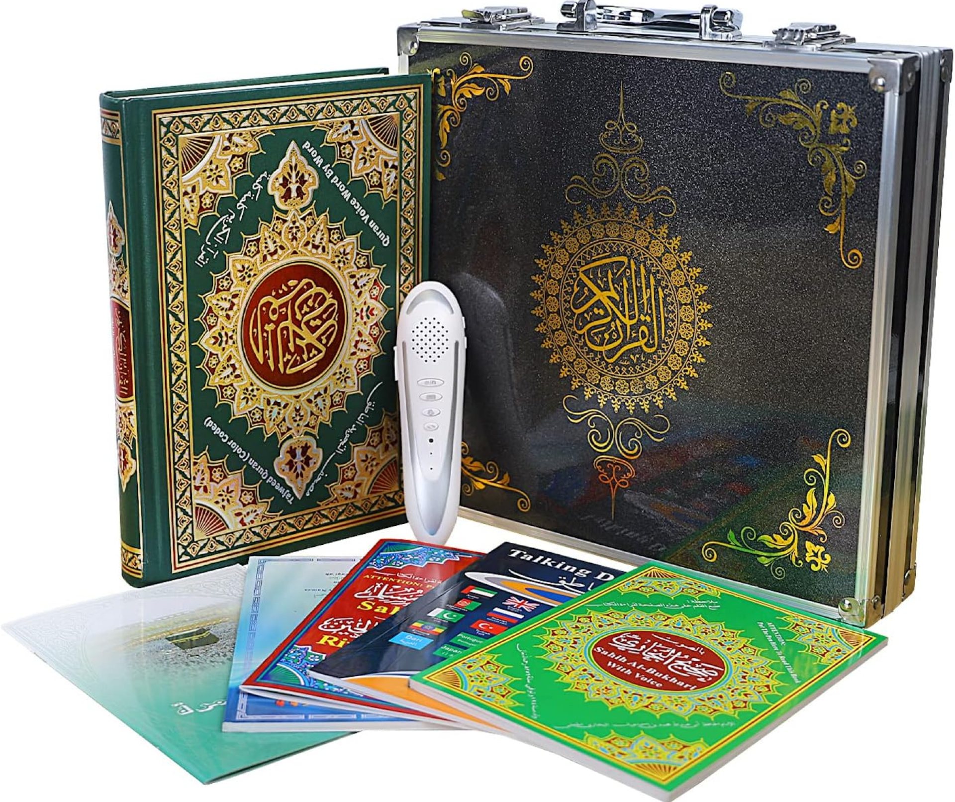 16G Quran Pen, Digital Pen Talking Reader Rechargeable Quran Book Reader with Multilingual 25 Reciters, Aluminium Box Packaging, Muslims Gift Ramadan Gift 16G Quran Pen, Digital Pen Talking Reader Rechargeable Quran Book Reader with Multilingual 25 Reciters, Aluminium Box Packaging, Muslims Gift Ramadan Gift
