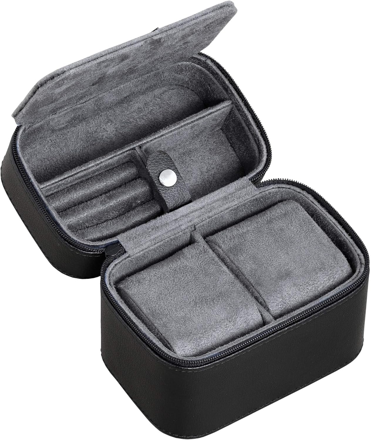 ROTHWELL 2 Watch Travel Case Storage Organizer for 2 Watches | Tough Portable Protection w/Zipper Fits All Wristwatches & Smart Watches Up to 50mm (Black/Grey) ROTHWELL 2 Watch Travel Case Storage Organizer for 2 Watches | Tough Portable Protection w/Zipper Fits All Wristwatches & Smart Watches Up to 50mm (Black/Grey)