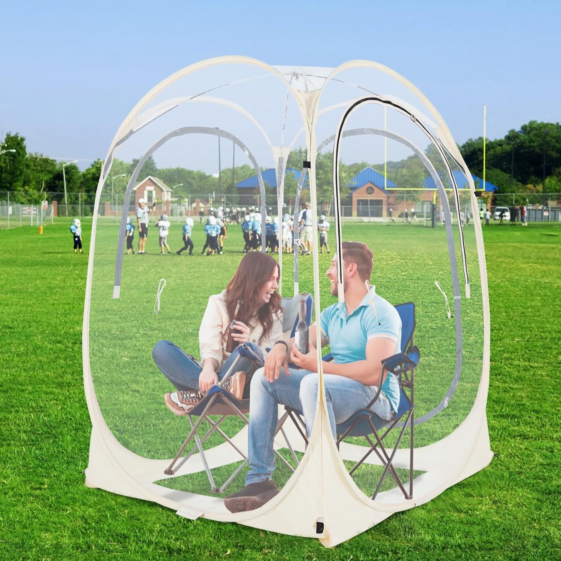 DoCred All Weather Sports Tent – Instant Pop-Up Shelter – 540° Outdoor Clear Bubble Tent – Rainproof Shelter Perfect for Sports Events Fishing Cheering DoCred All Weather Sports Tent – Instant Pop-Up Shelter – 540° Outdoor Clear Bubble Tent – Rainproof Shelter Perfect for Sports Events Fishing Cheering