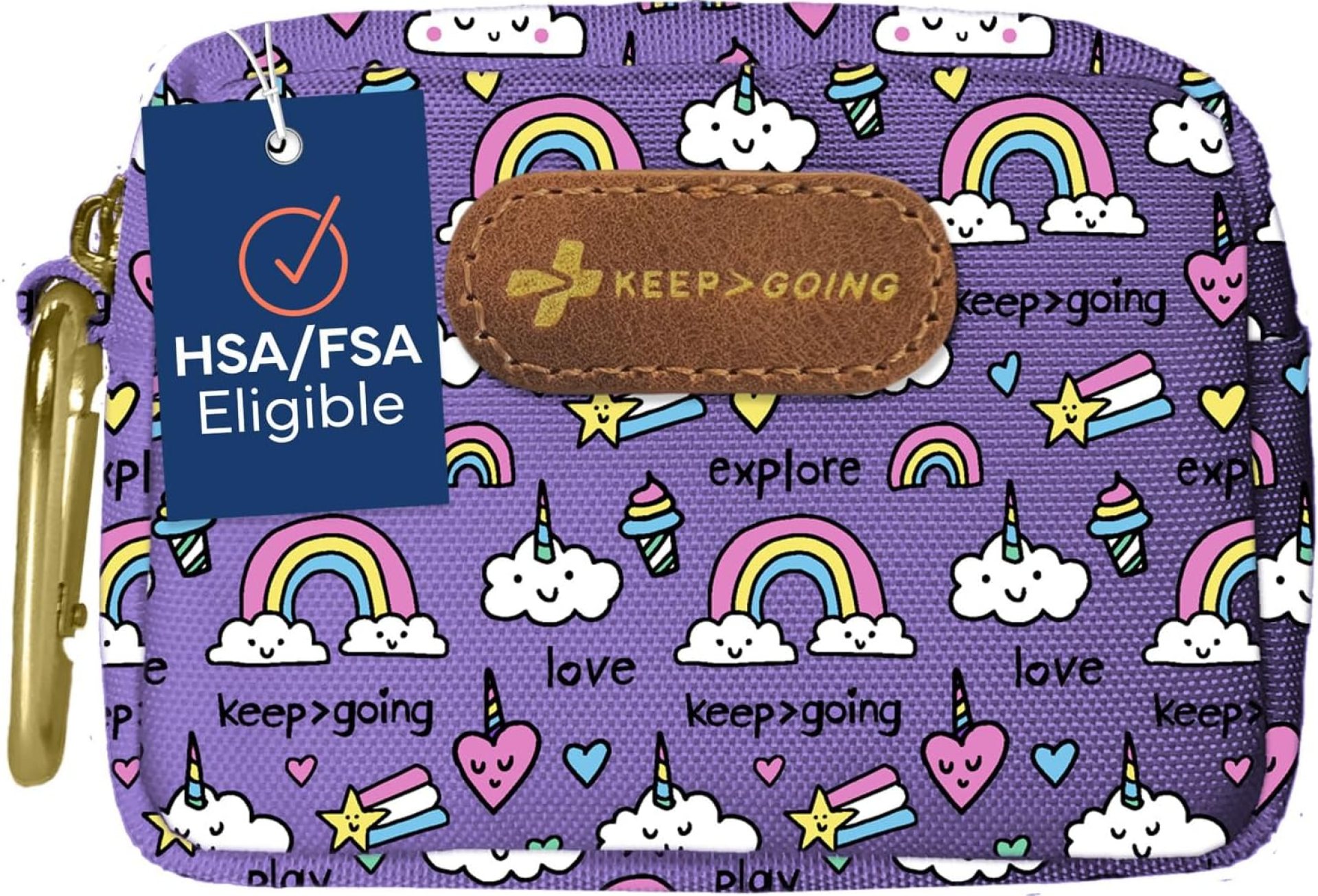 KeepGoing Small Travel First Aid Kit Kids – 60 Pc. Mini First Aid Kit for Purse, Diaper Bag, & Backpack with Latex-Free Bandages – 4 Oz., & 4.5 x 3.5 x 2 in, TSA-Approved KeepGoing Small Travel First Aid Kit Kids – 60 Pc. Mini First Aid Kit for Purse, Diaper Bag, & Backpack with Latex-Free Bandages – 4 Oz., & 4.5 x 3.5 x 2 in, TSA-Approved