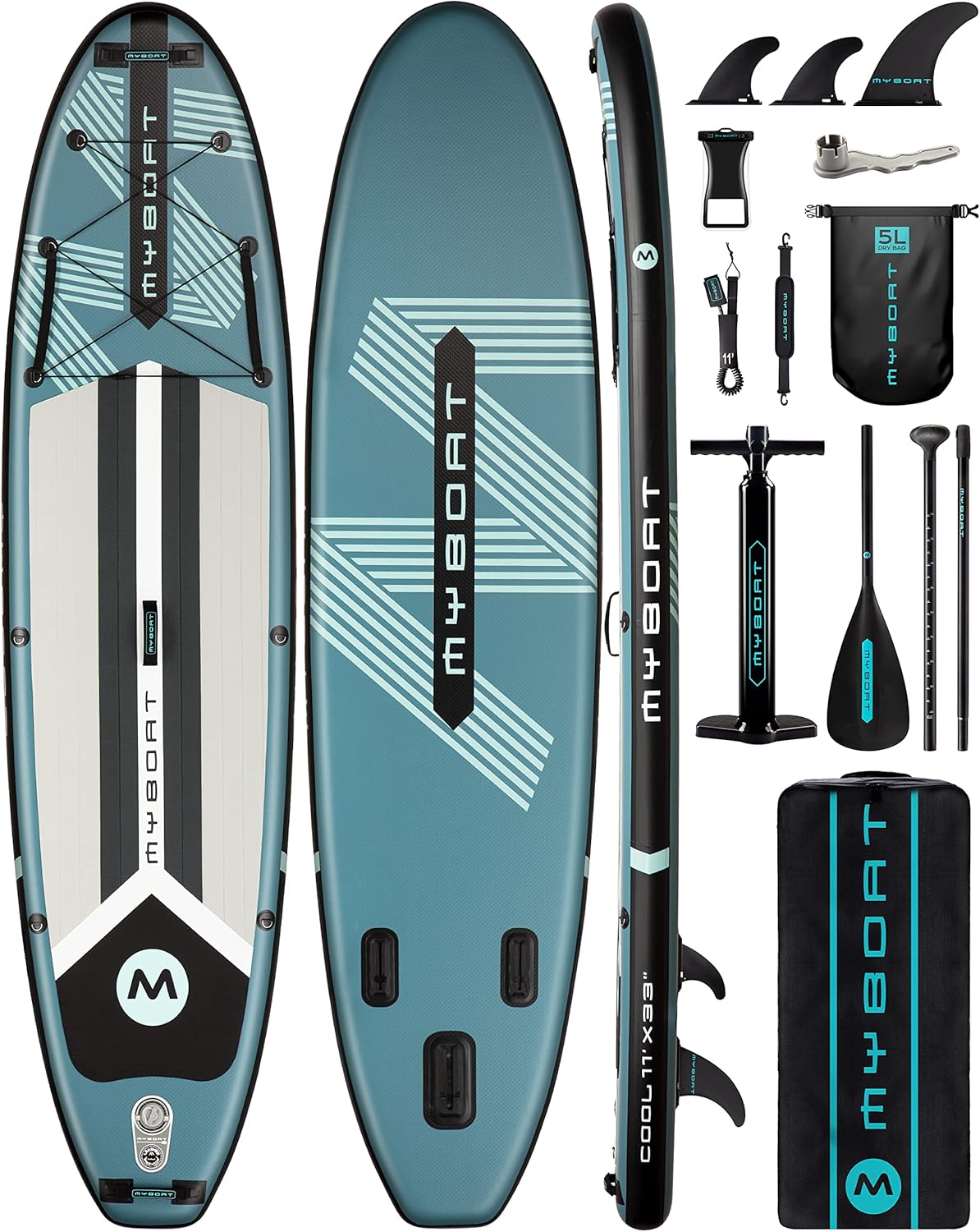 11’6″×34″×6″ Extra Wide Inflatable Paddle Board, Stand Up Paddle Board for Fishing, Sup Board with 3 Removable Fins, Dual Bungees, Camera Mount, Hand Pump, Strong Paddle, 5L Dry Bag, Leash 11’6″×34″×6″ Extra Wide Inflatable Paddle Board, Stand Up Paddle Board for Fishing, Sup Board with 3 Removable Fins, Dual Bungees, Camera Mount, Hand Pump, Strong Paddle, 5L Dry Bag, Leash