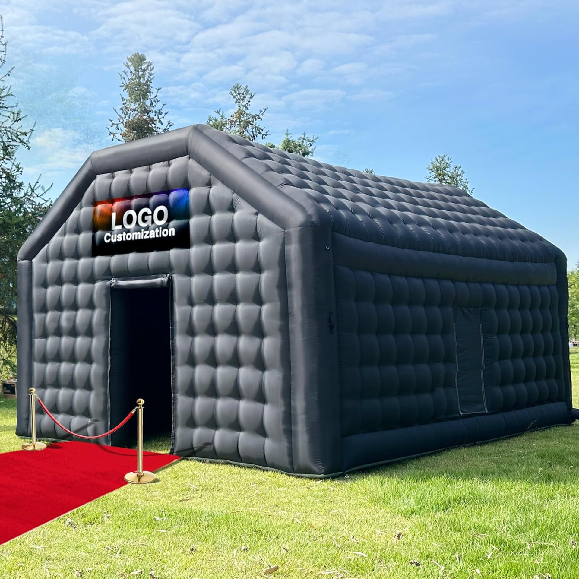 Large Black Inflatable Nightclub 20X16.5X12Ft Disco Cube Gazebo Event House with Logo Area Portable Inflatable Party Tent for Birthday, School Events, Backyard Party, Rental Business Large Black Inflatable Nightclub 20X16.5X12Ft Disco Cube Gazebo Event House with Logo Area Portable Inflatable Party Tent for Birthday, School Events, Backyard Party, Rental Business