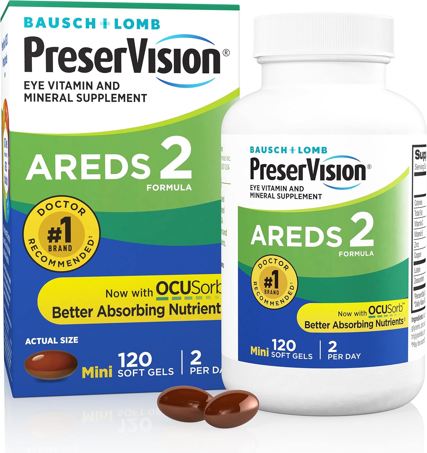 PreserVision AREDS 2 Eye Vitamin & Mineral Supplement, Contains Lutein, Vitamin C, Zeaxanthin, Zinc & Vitamin E, 120 Softgels (Packaging May Vary) PreserVision AREDS 2 Eye Vitamin & Mineral Supplement, Contains Lutein, Vitamin C, Zeaxanthin, Zinc & Vitamin E, 120 Softgels (Packaging May Vary)
