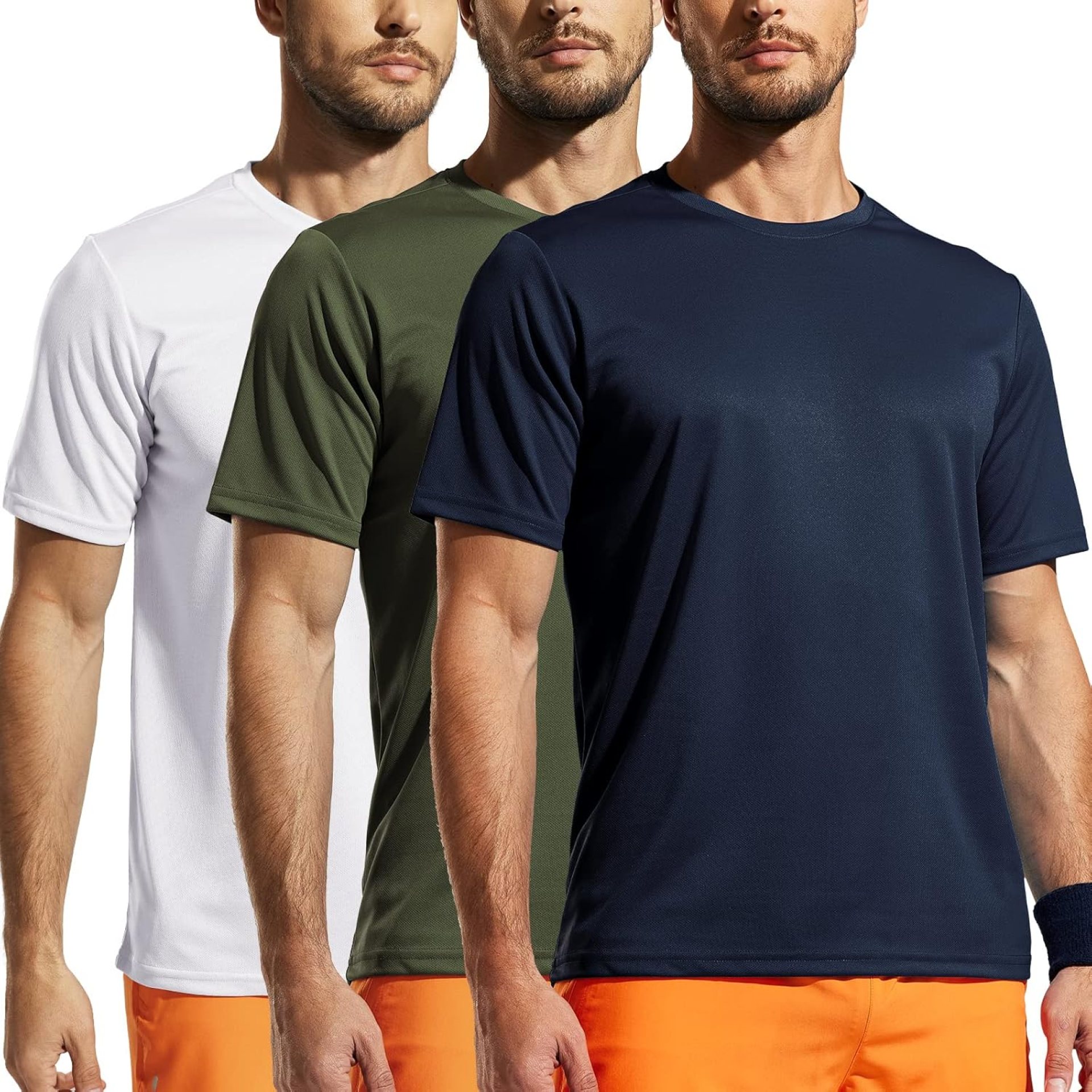 MIER Mens Workout Shirts Short Sleeve T-Shirt Lightweight Running Dry Fit Athletic Shirts Moisture Wicking, 3 Pack MIER Mens Workout Shirts Short Sleeve T-Shirt Lightweight Running Dry Fit Athletic Shirts Moisture Wicking, 3 Pack