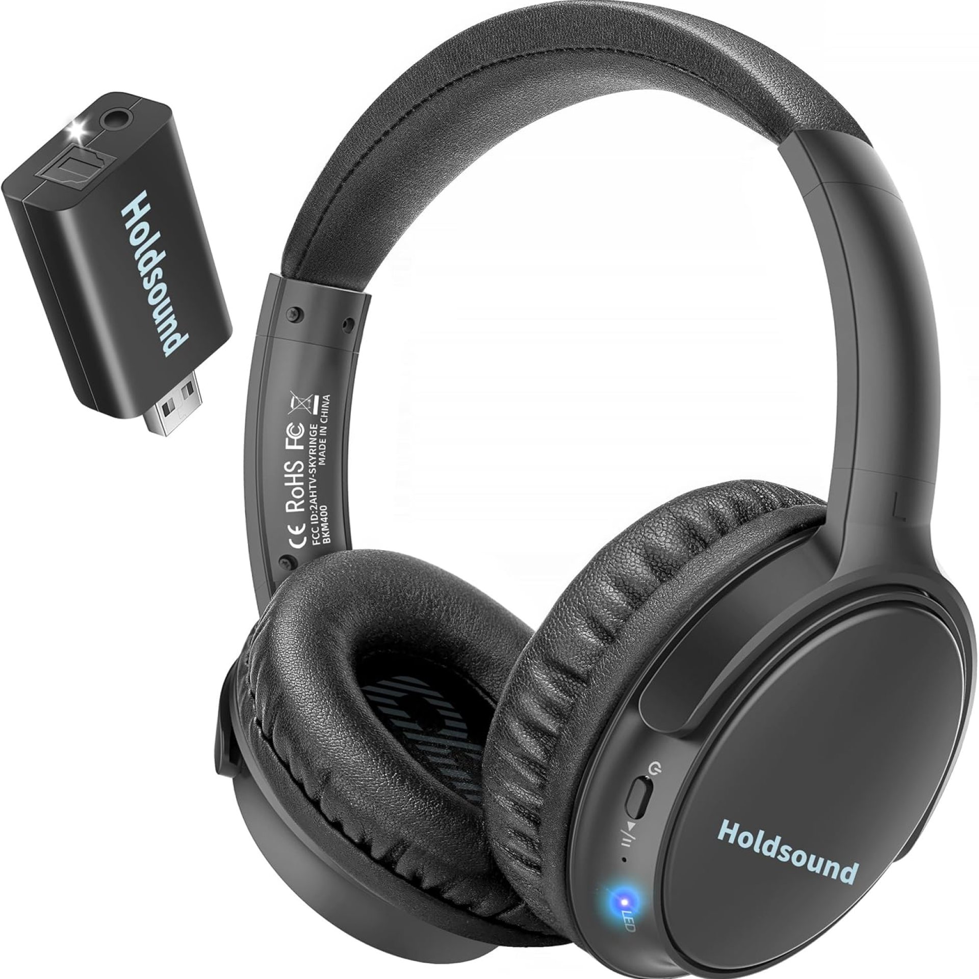 Wireless Headphones for TV – BKM400 Bluetooth TV Headphones Wireless with USB Transmitter Set Optical, AUX, RCA, USB, Plug & Play, 165FT Long Range, No Delay, 20 Hours, Louder and Clearer Wireless Headphones for TV – BKM400 Bluetooth TV Headphones Wireless with USB Transmitter Set Optical, AUX, RCA, USB, Plug & Play, 165FT Long Range, No Delay, 20 Hours, Louder and Clearer
