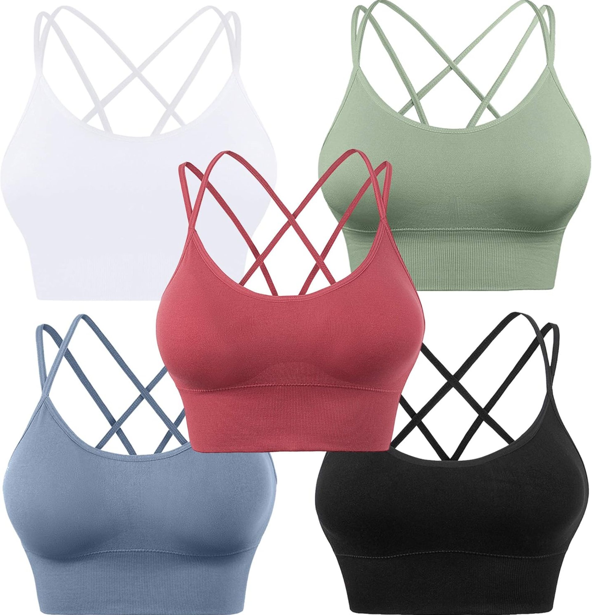 Evercute Cross Back Sport Bras Padded Strappy Criss Cross Cropped Bras for Yoga Workout Fitness Low Impact Evercute Cross Back Sport Bras Padded Strappy Criss Cross Cropped Bras for Yoga Workout Fitness Low Impact