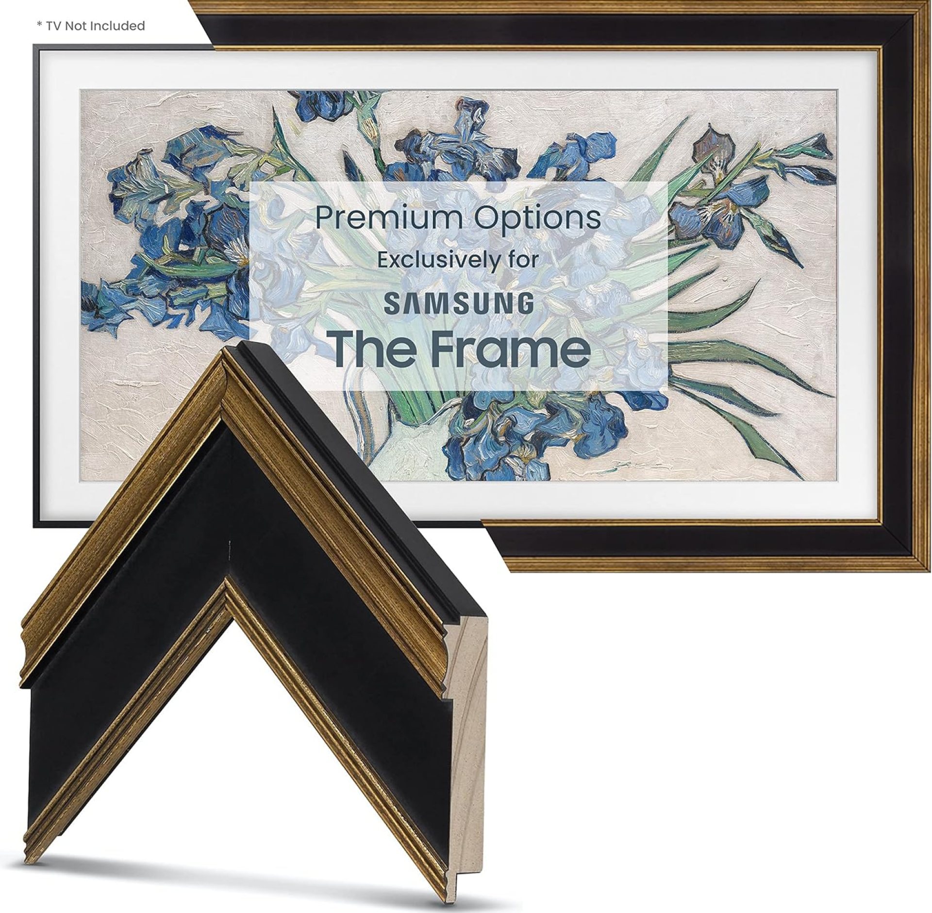 Frame My TV Deco TV Frames – Antique Gold & Black Smart Frame Compatible ONLY with Samsung The Frame TV and Pro (55″, Fits 2021-2025) Frame My TV Deco TV Frames – Antique Gold & Black Smart Frame Compatible ONLY with Samsung The Frame TV and Pro (55″, Fits 2021-2025)
