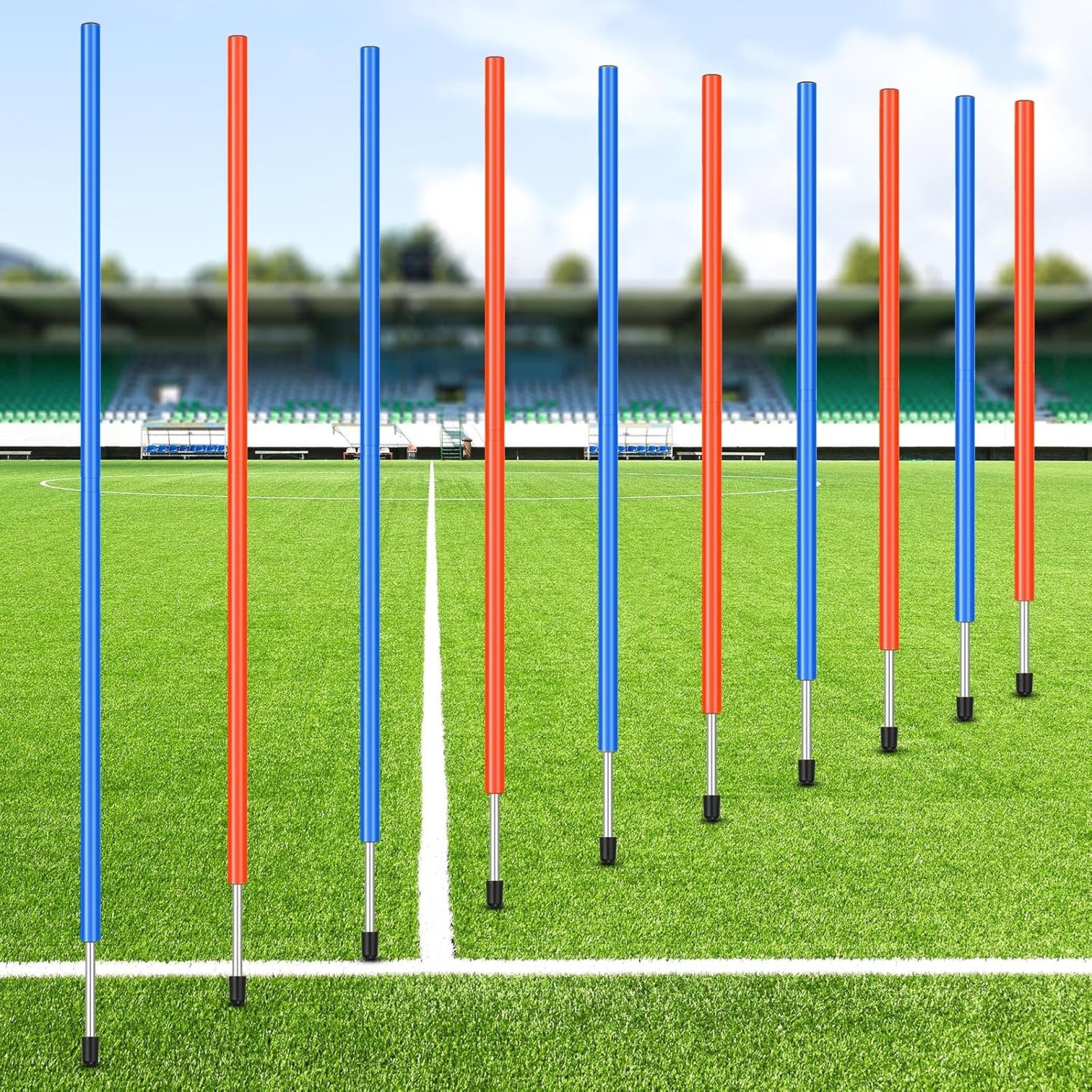 Training Agility Poles 5ft Adjustable Soccer Training Poles Soccer Practice Sticks Sports Speed and Agility Practice Equipment for Outdoor Speed Sport Drills Training Agility Poles 5ft Adjustable Soccer Training Poles Soccer Practice Sticks Sports Speed and Agility Practice Equipment for Outdoor Speed Sport Drills