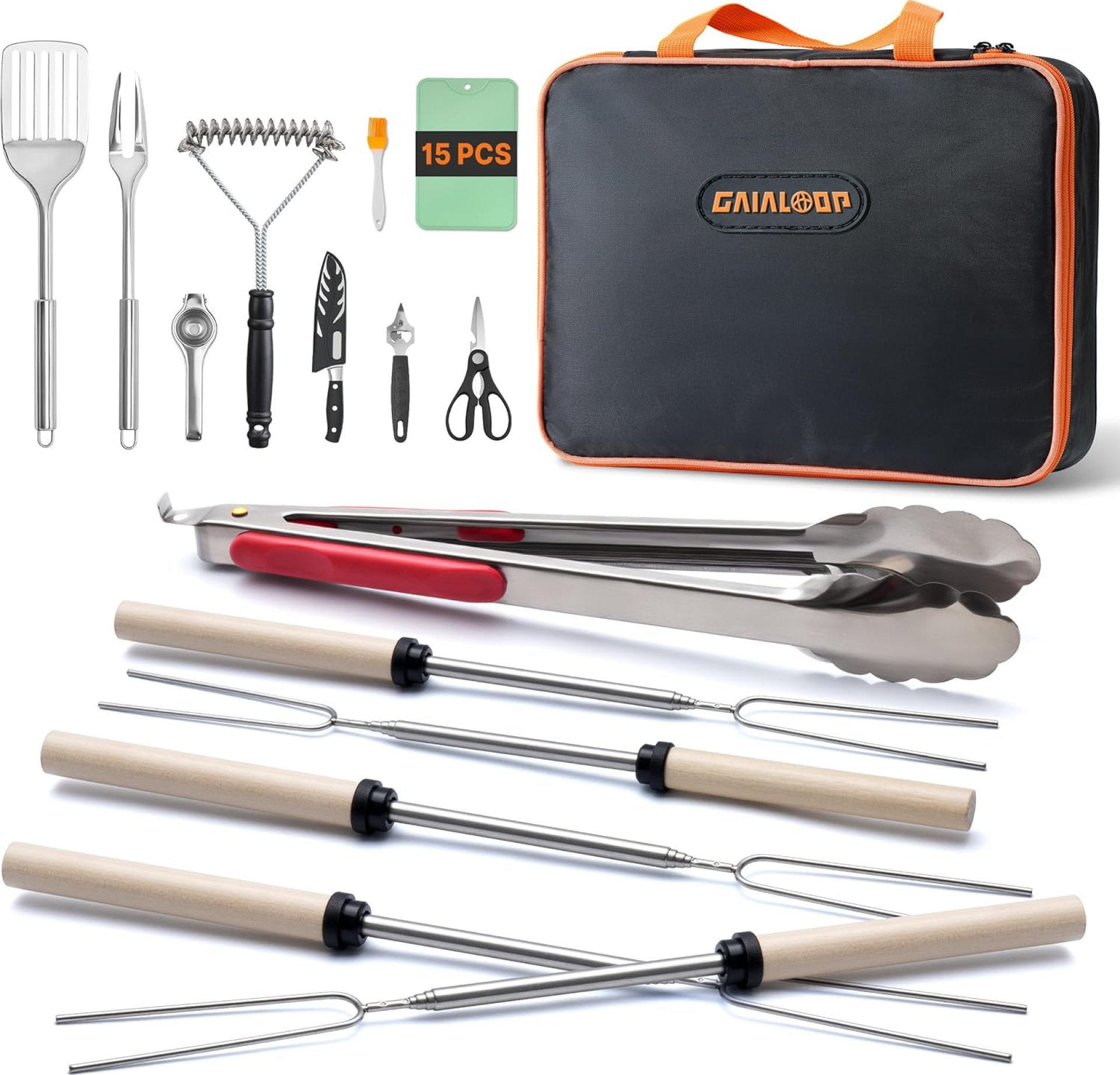 Camping Cooking Utensil Set Camp Kitchen Utensils Kit with Organizer Case Bag, Portable RV Camping Cooking Essentials Cookouts Open Fire Pit Grilling Rotating Marshmallow Roasting Sticks BBQ Forks Camping Cooking Utensil Set Camp Kitchen Utensils Kit with Organizer Case Bag, Portable RV Camping Cooking Essentials Cookouts Open Fire Pit Grilling Rotating Marshmallow Roasting Sticks BBQ Forks