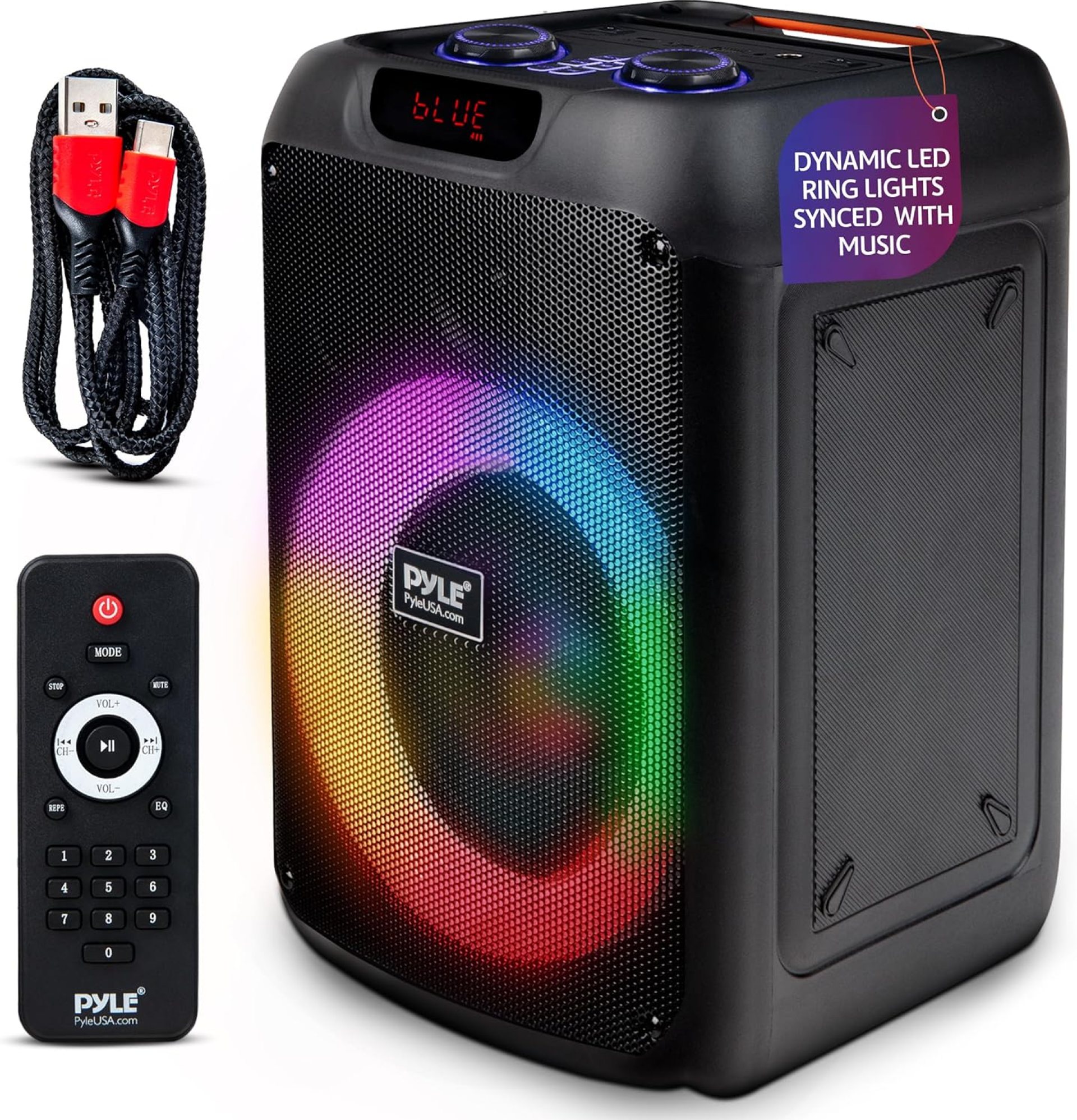 Pyle Audio Bluetooth Party Speaker – Party Bluetooth Speaker with True Wireless Stereo System – Enjoy Powerful Bass and Clear Treble – Portable Big Speaker – Model PPHP8496-100W Pyle Audio Bluetooth Party Speaker – Party Bluetooth Speaker with True Wireless Stereo System – Enjoy Powerful Bass and Clear Treble – Portable Big Speaker – Model PPHP8496-100W