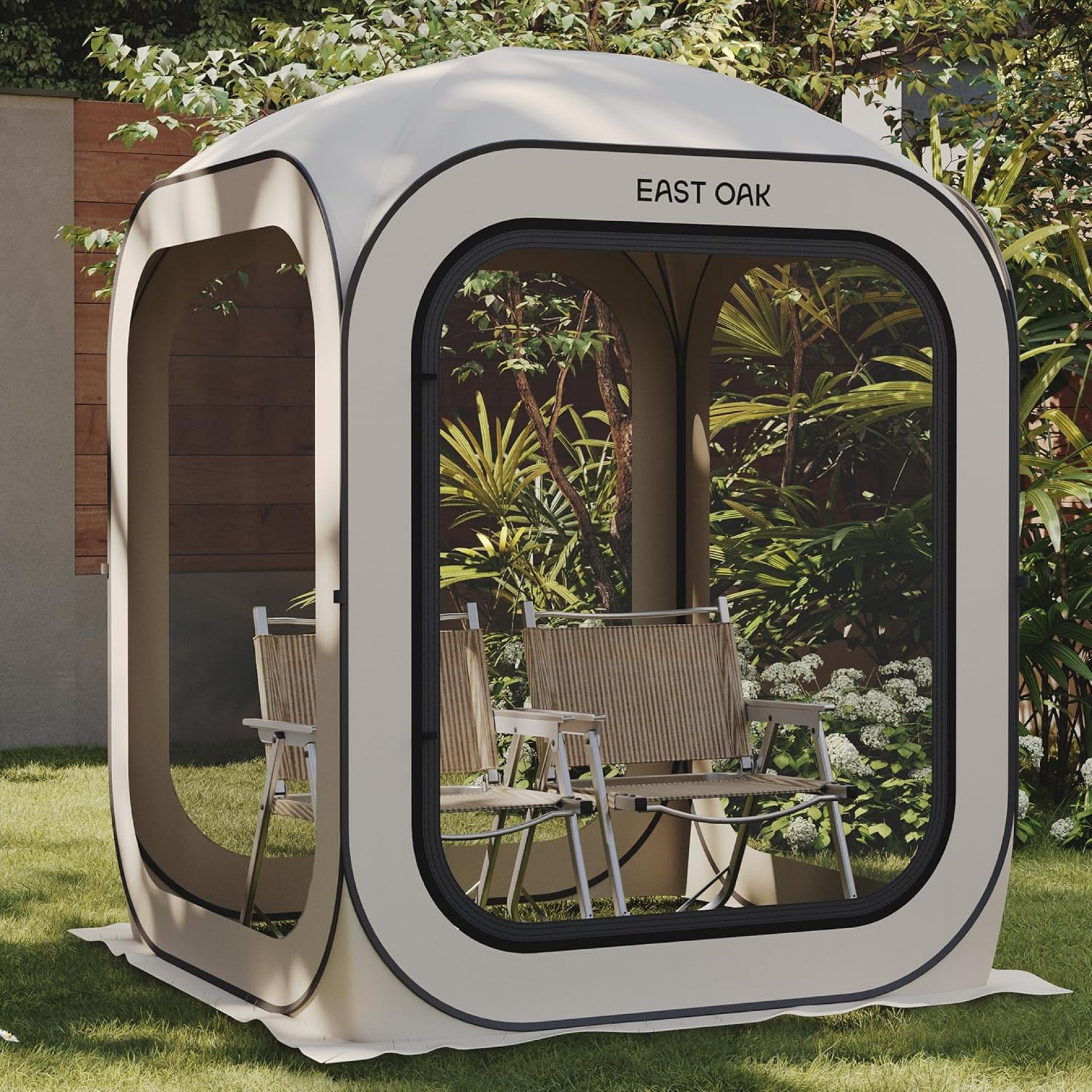 EAST OAK Screen House Tent Pop-Up, Portable Screen Room Canopy Instant Screen Tent 4 x 4 FT with Carry Bag for Patio, Backyard, Deck & Outdoor Activities, Beige EAST OAK Screen House Tent Pop-Up, Portable Screen Room Canopy Instant Screen Tent 4 x 4 FT with Carry Bag for Patio, Backyard, Deck & Outdoor Activities, Beige