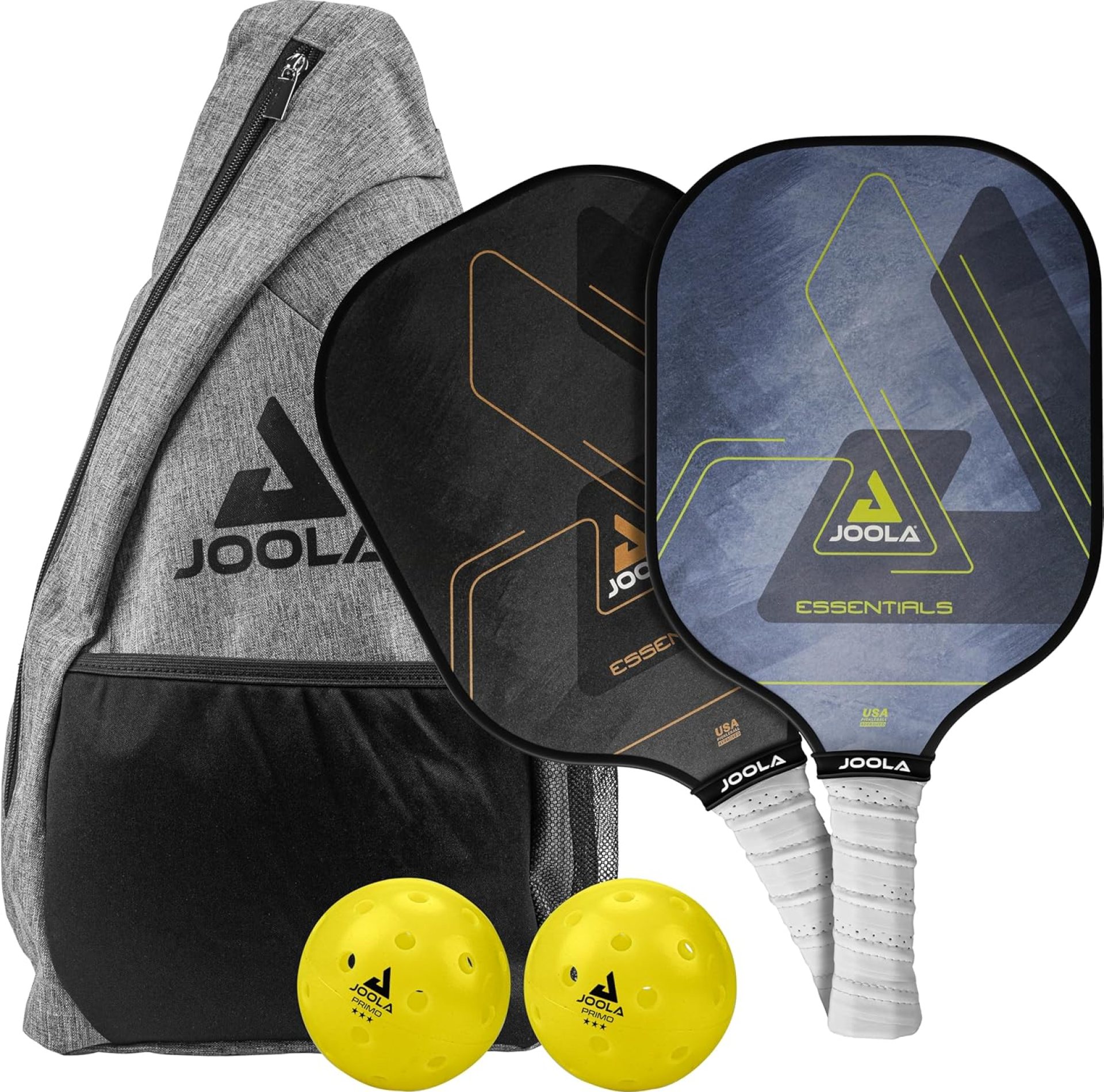 JOOLA Essentials Pickleball Paddles Set with Reinforced Fiberglass Surface and Honeycomb Polypropylene Core – Includes 2 Pickleball Rackets, 2 Pickleball Balls, and Sling Bag JOOLA Essentials Pickleball Paddles Set with Reinforced Fiberglass Surface and Honeycomb Polypropylene Core – Includes 2 Pickleball Rackets, 2 Pickleball Balls, and Sling Bag