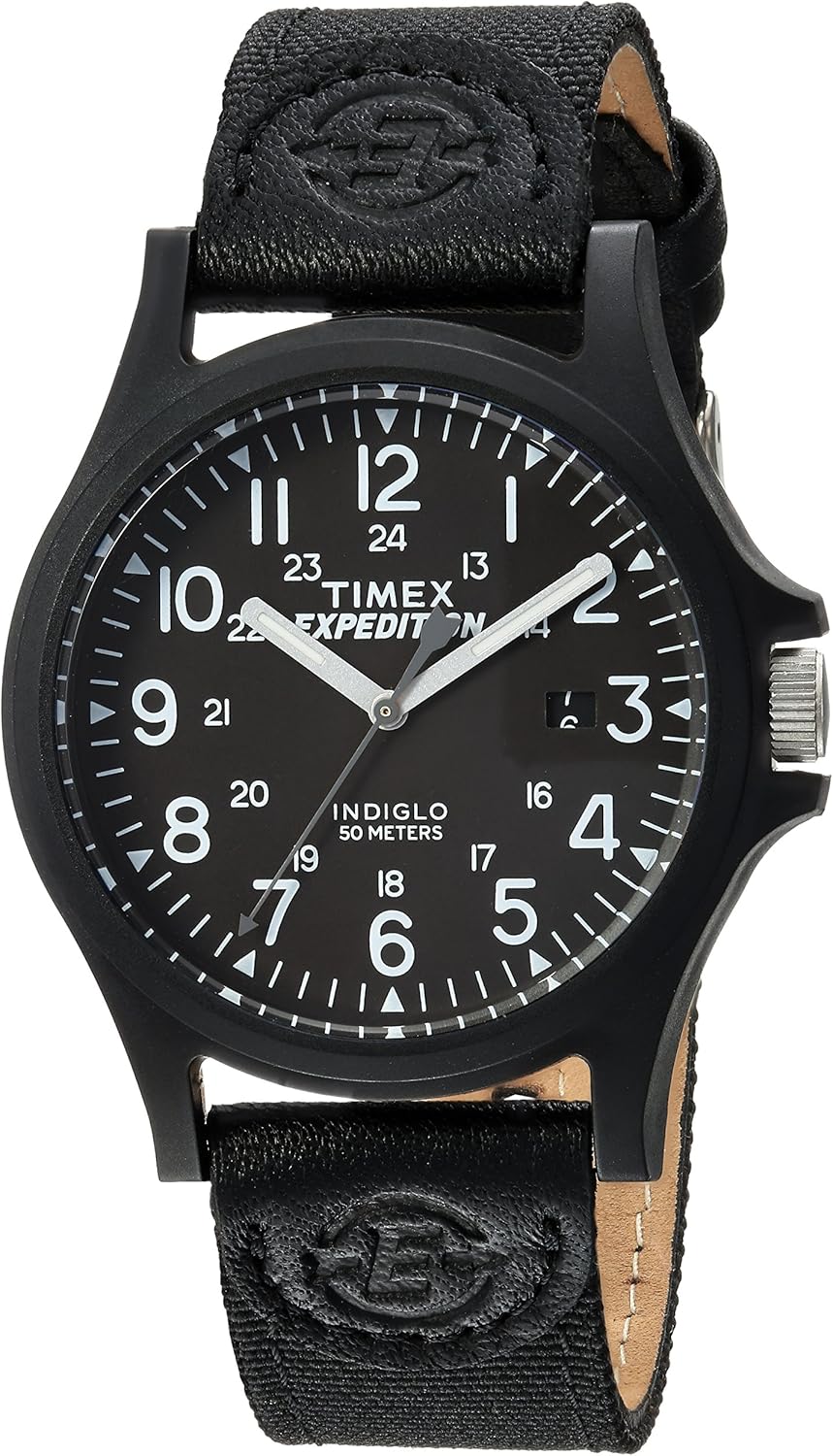 Timex Men’s TW4B08100 Expedition Acadia Black Leather/Nylon Strap Watch Timex Men’s TW4B08100 Expedition Acadia Black Leather/Nylon Strap Watch