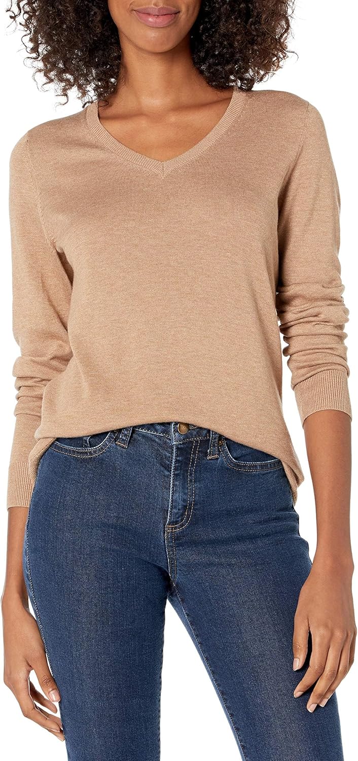 Amazon Essentials Women’s Classic-Fit Lightweight Long-Sleeve V-Neck Sweater (Available in Plus Size) Amazon Essentials Women’s Classic-Fit Lightweight Long-Sleeve V-Neck Sweater (Available in Plus Size)