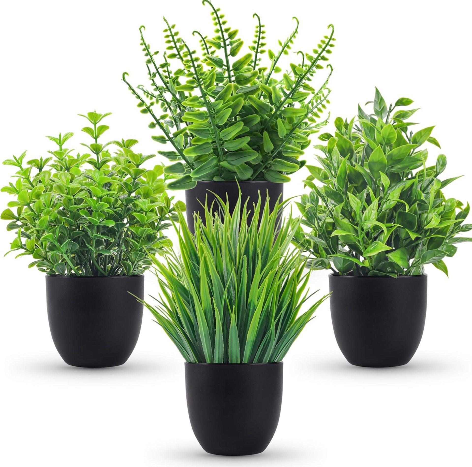 Der Rose Fake Plants 4 Packs Artificial Plants Small Faux Plants Black Bathroom Accessories for Bathroom Home Office Desk Decor Indoor Der Rose Fake Plants 4 Packs Artificial Plants Small Faux Plants Black Bathroom Accessories for Bathroom Home Office Desk Decor Indoor
