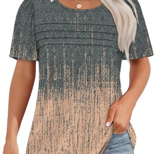OFEEFAN Womens T Shirts Short Sleeve Tops Dressy Casual...