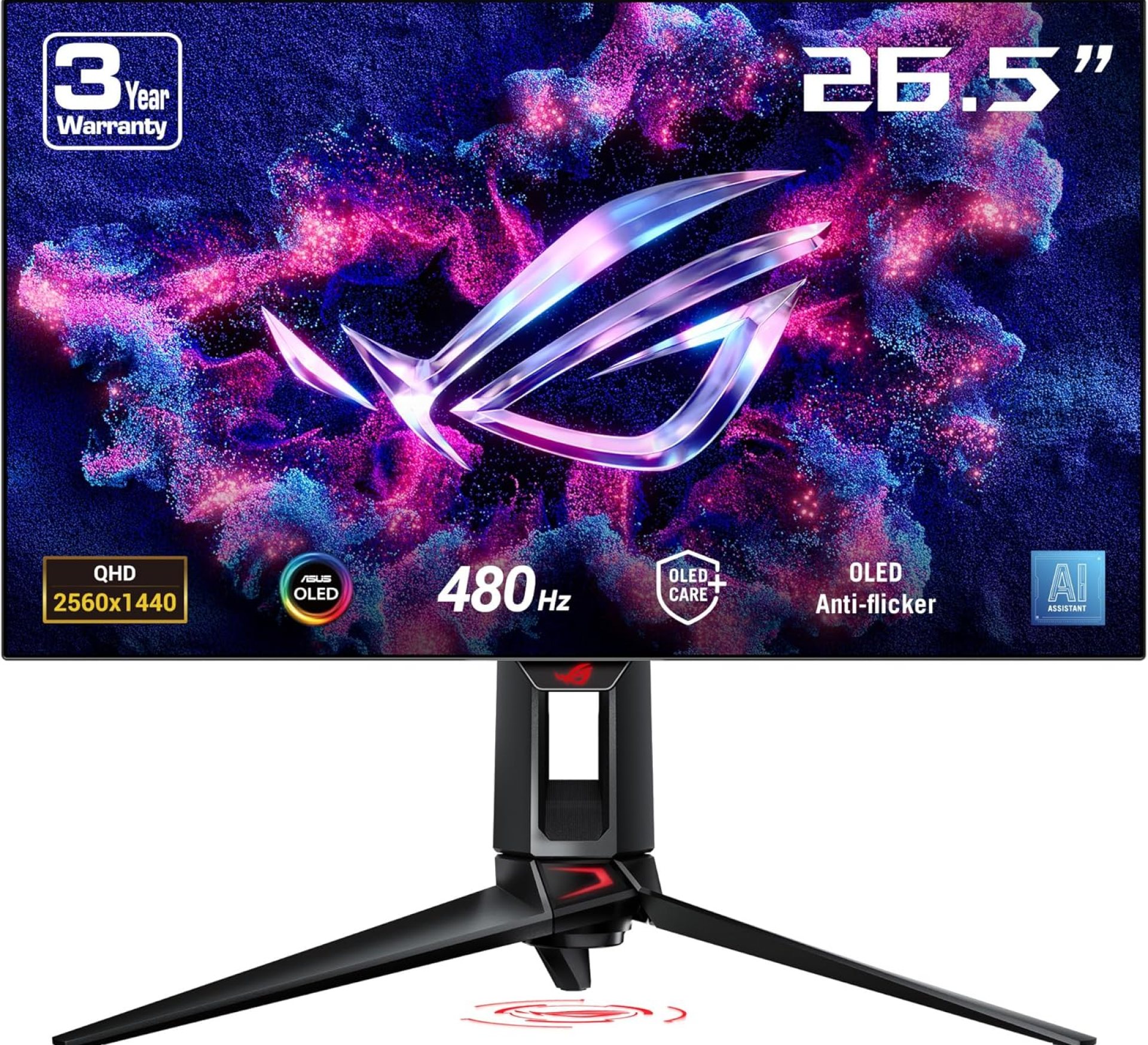 ASUS ROG Swift OLED 27” 1440P Gaming Monitor (PG27AQDP) – WOLED, QHD, 480Hz, 0.03ms, G-SYNC Compatible, Custom Heatsink, AI Assistant, DisplayHDR400 True Black, 99% DCI-P3, True 10-bit, DisplayWidget ASUS ROG Swift OLED 27” 1440P Gaming Monitor (PG27AQDP) – WOLED, QHD, 480Hz, 0.03ms, G-SYNC Compatible, Custom Heatsink, AI Assistant, DisplayHDR400 True Black, 99% DCI-P3, True 10-bit, DisplayWidget