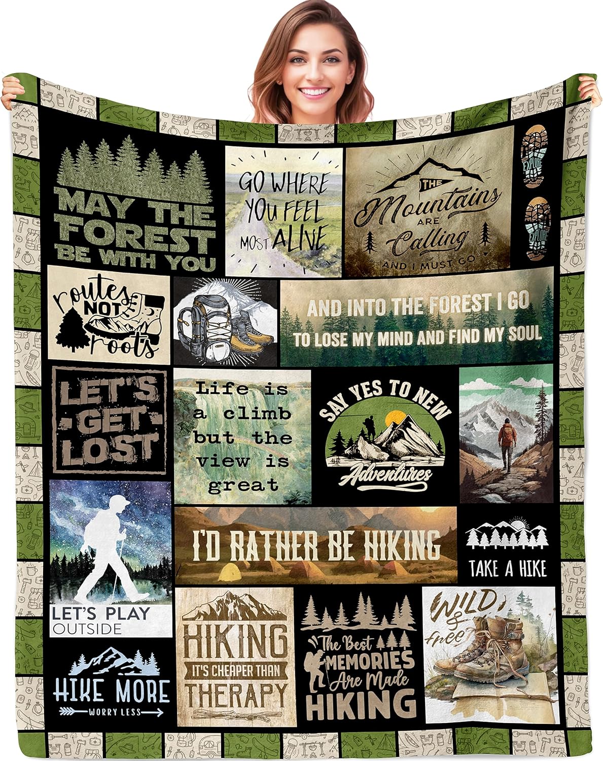 QOJUYO Hiking Gifts for Women, Hiking Gifts for Men, Hiking Gifts Throw Blanket 60″x50″, Cool Hiking Gifts, Gifts for Hikers, Hiking Gift, Hiking Gifts for Couples, Hiking Gear for Women Blankets QOJUYO Hiking Gifts for Women, Hiking Gifts for Men, Hiking Gifts Throw Blanket 60″x50″, Cool Hiking Gifts, Gifts for Hikers, Hiking Gift, Hiking Gifts for Couples, Hiking Gear for Women Blankets