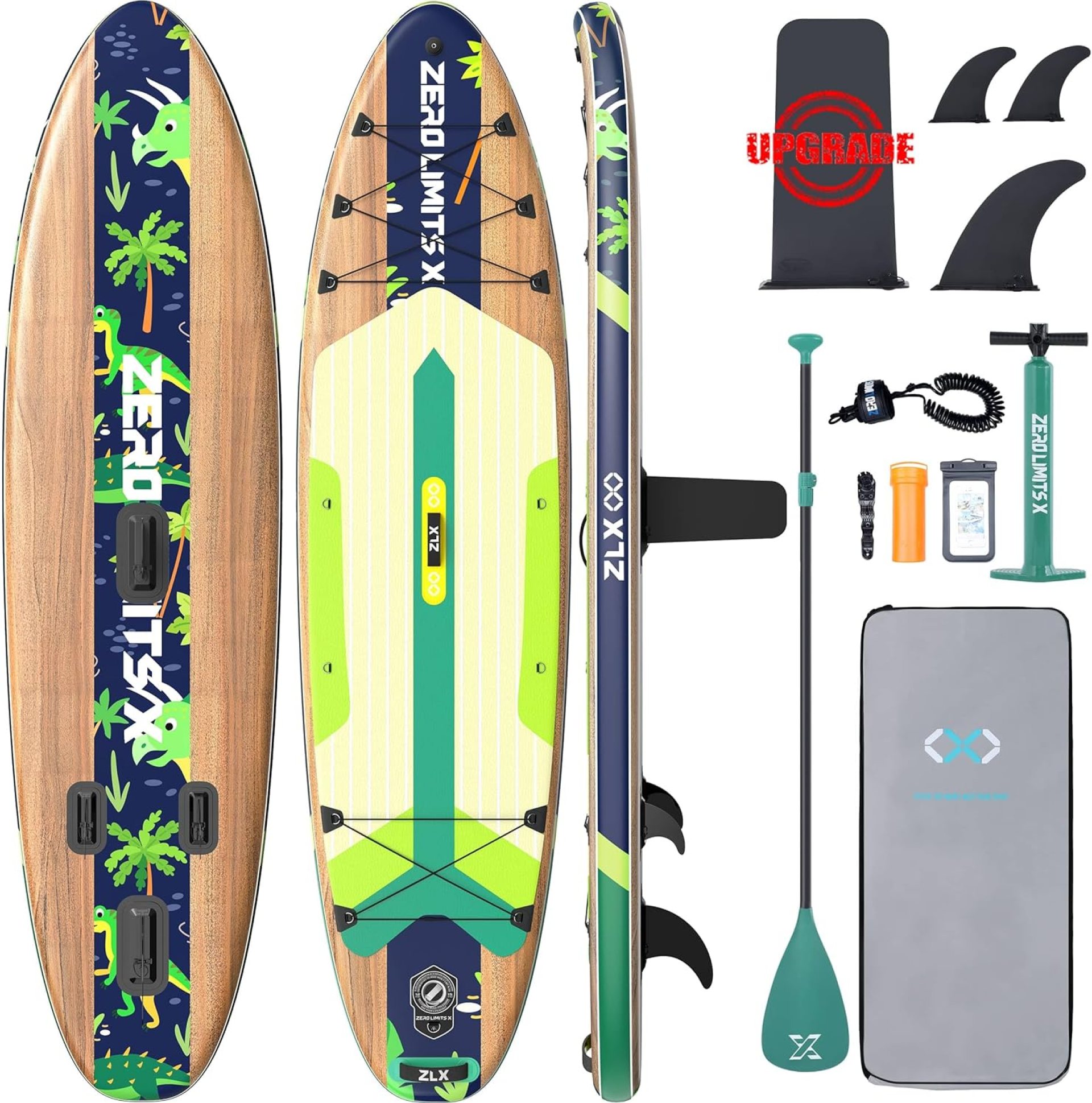 ZLX 10’6″ x 33″ Inflatable Stand Up Paddle Board SUP Board for All Skill Levels Youth & Adults Wide Stable Non-Slip Deck, Adjustable Paddle, Leash and Carry Bag, Gift Ideas ZLX 10’6″ x 33″ Inflatable Stand Up Paddle Board SUP Board for All Skill Levels Youth & Adults Wide Stable Non-Slip Deck, Adjustable Paddle, Leash and Carry Bag, Gift Ideas