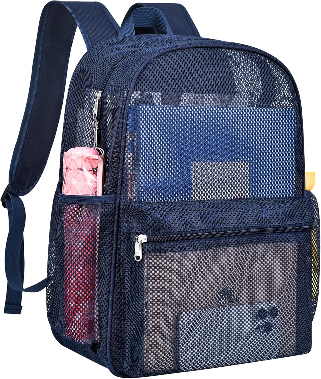 Paxiland Mesh Backpack Lightweight See Through Backpack for Commuting Swimming Travel Beach Outdoor Sports – Blue Paxiland Mesh Backpack Lightweight See Through Backpack for Commuting Swimming Travel Beach Outdoor Sports – Blue