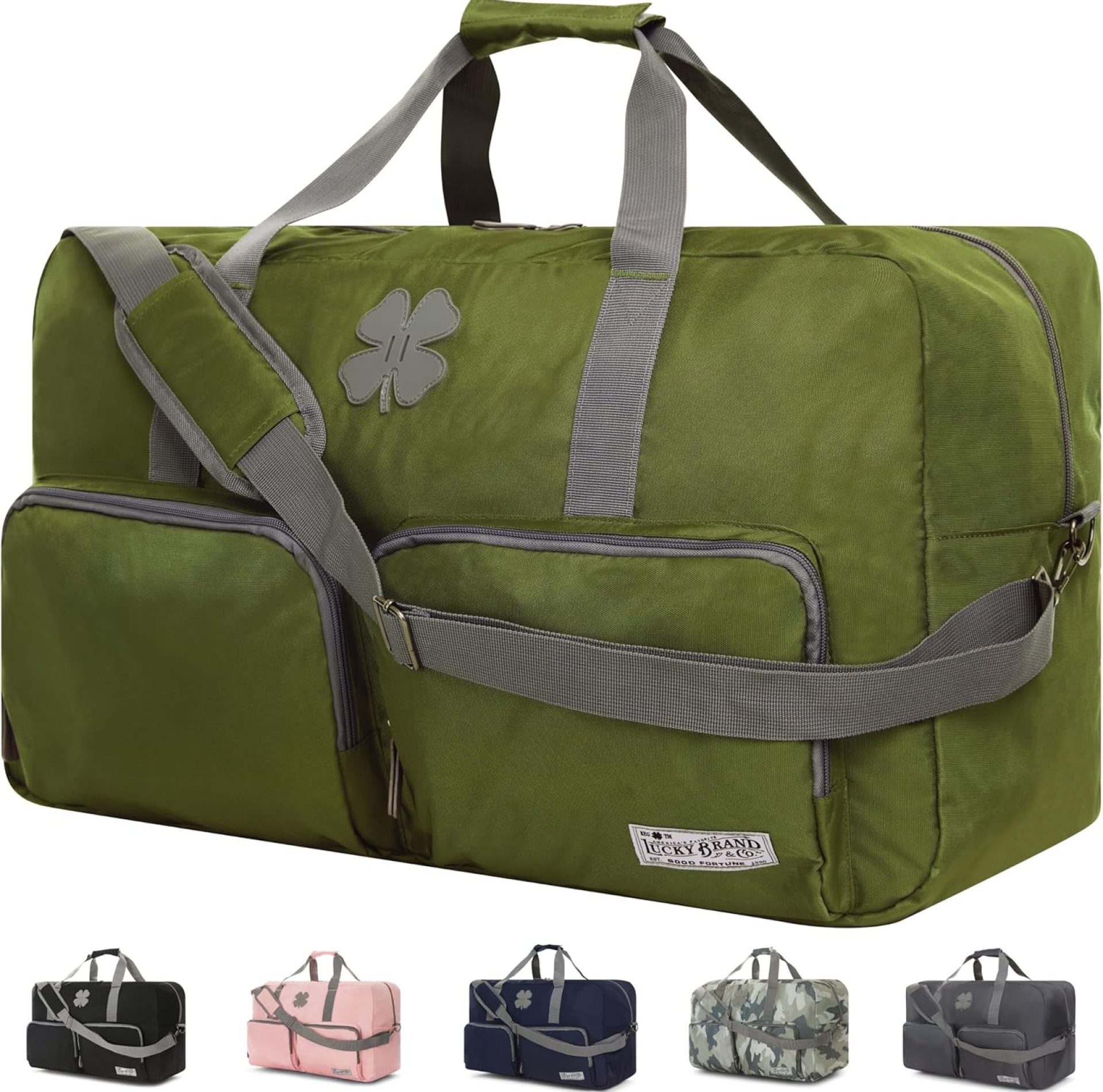 Lucky Travel Duffel Bags 65L, Gym Bag, Travel Bag & Large Duffle Bag for Men, Foldable Overnight Weekender Bags for Women & Men with Adjustable Shoulder Strap, Loden Green Lucky Travel Duffel Bags 65L, Gym Bag, Travel Bag & Large Duffle Bag for Men, Foldable Overnight Weekender Bags for Women & Men with Adjustable Shoulder Strap, Loden Green