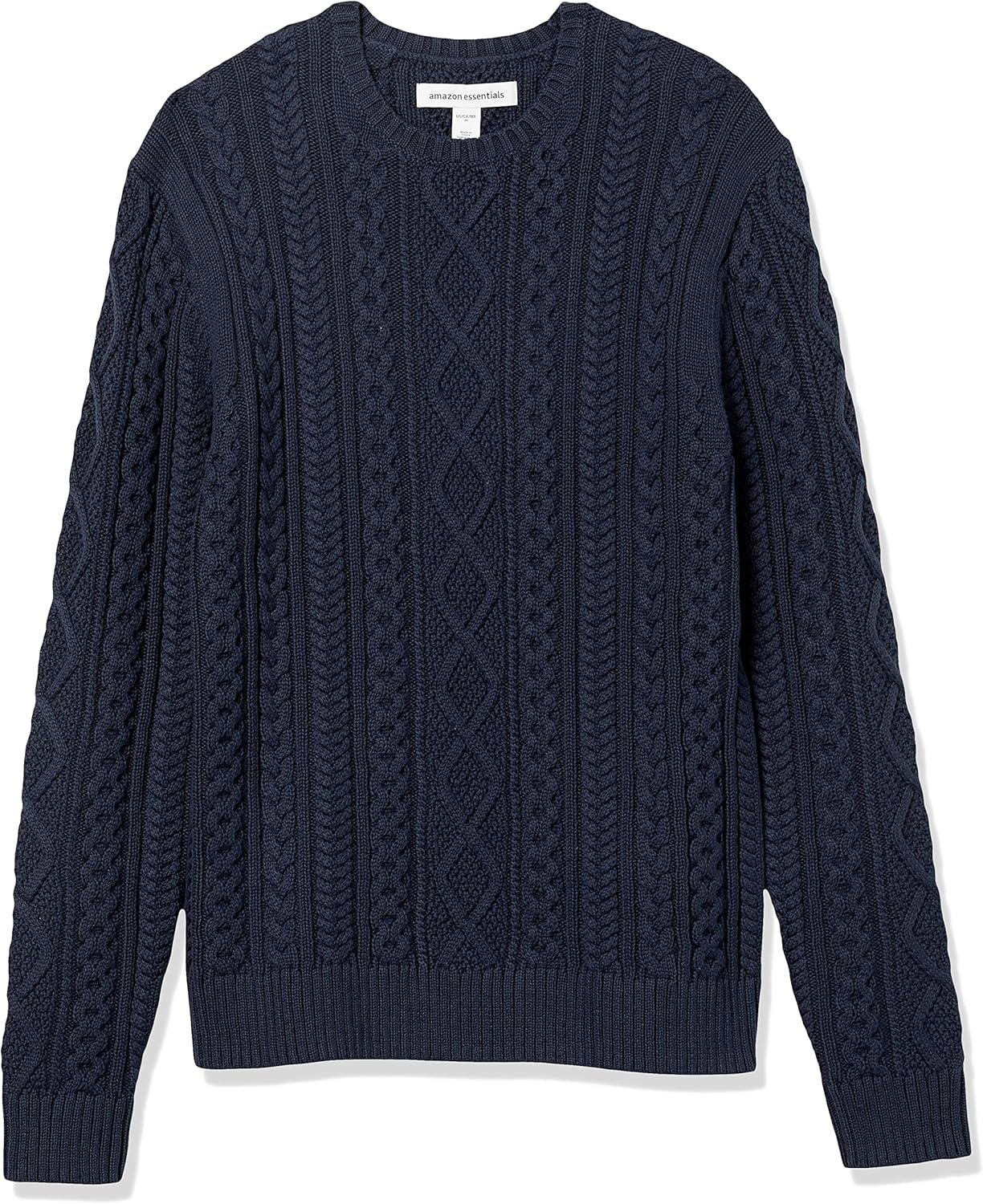Amazon Essentials Men’s Long-Sleeve 100% Cotton Fisherman Cable Crewneck Sweater Amazon Essentials Men’s Long-Sleeve 100% Cotton Fisherman Cable Crewneck Sweater