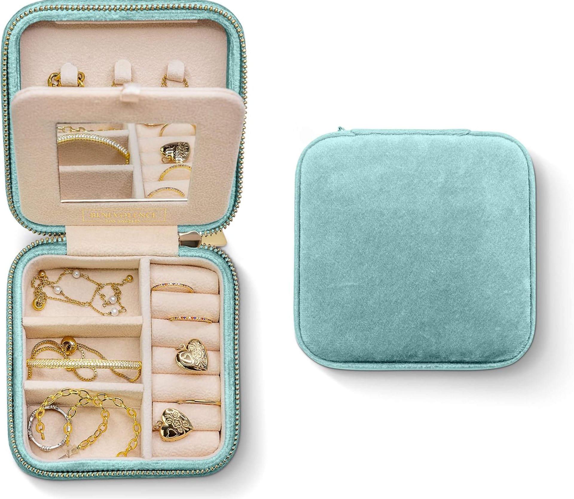 Benevolence LA Plush Velvet Jewelry Box | Travel Jewelry Case Organizer with Mirror | Featured in Oprah’s Favorite Things | Best Gifts For Daughter, Girlfriend, Mom | Gifts For Her – Cyan Benevolence LA Plush Velvet Jewelry Box | Travel Jewelry Case Organizer with Mirror | Featured in Oprah’s Favorite Things | Best Gifts For Daughter, Girlfriend, Mom | Gifts For Her – Cyan